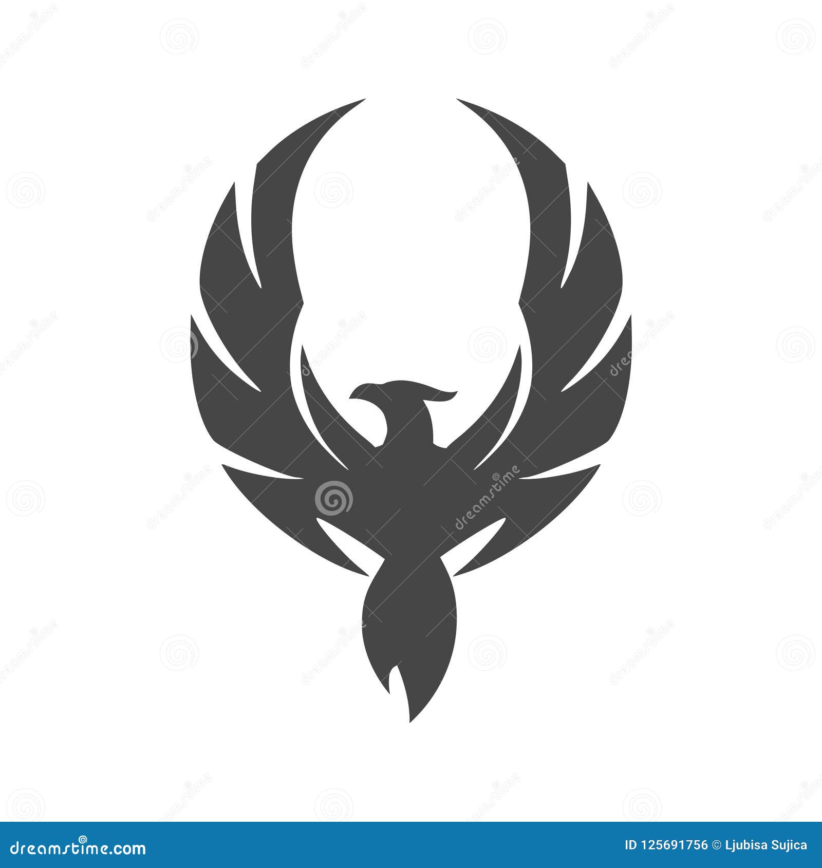 Blue Phoenix Logos Clipart Black And White Download - Phoenix