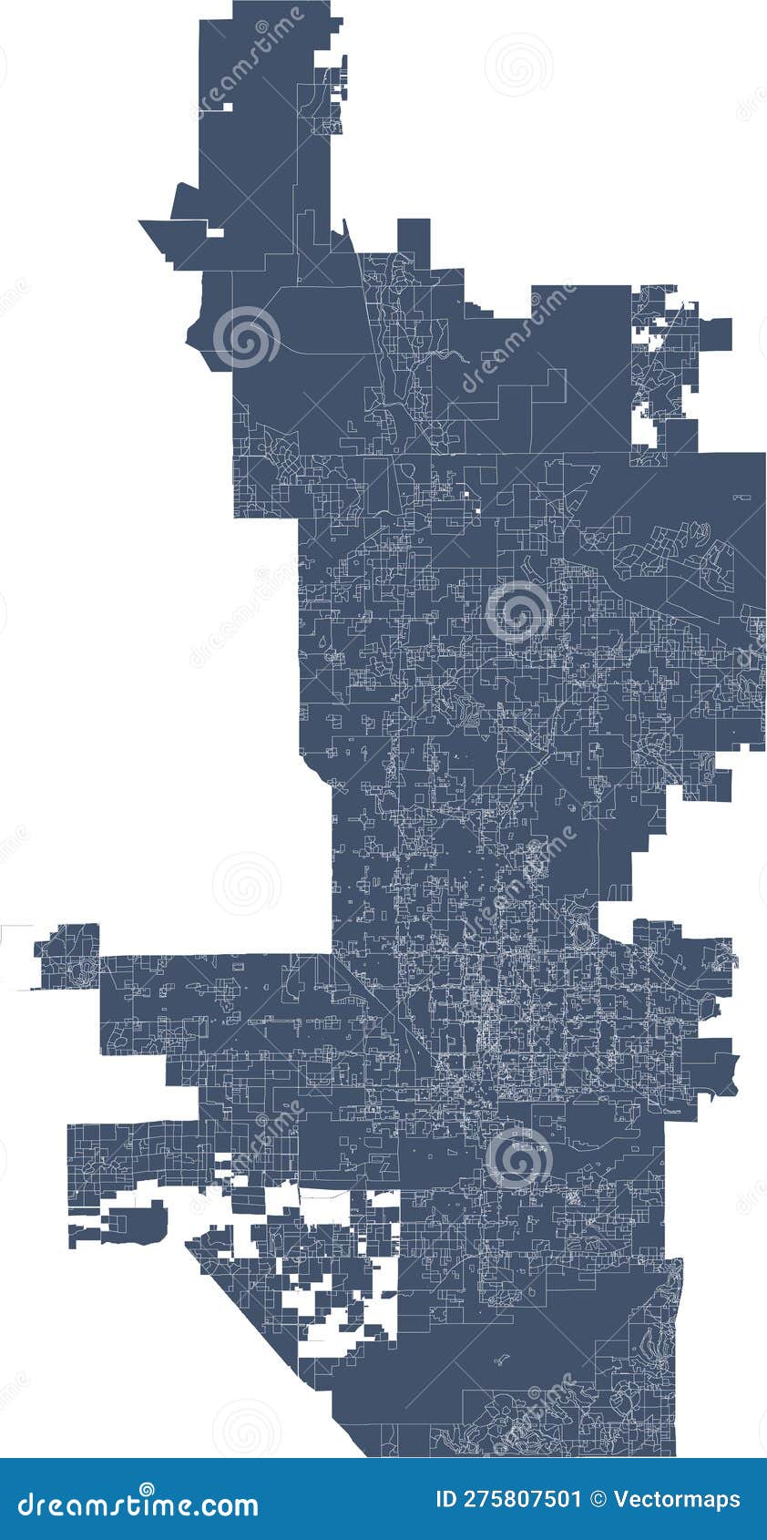Phoenix Map with Zoning Districts Vector Stock Vector Illustration of