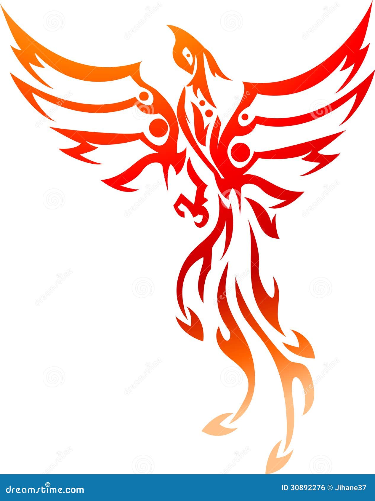 Phoenix tattoo tribal stock illustration. Illustration of mythological ...