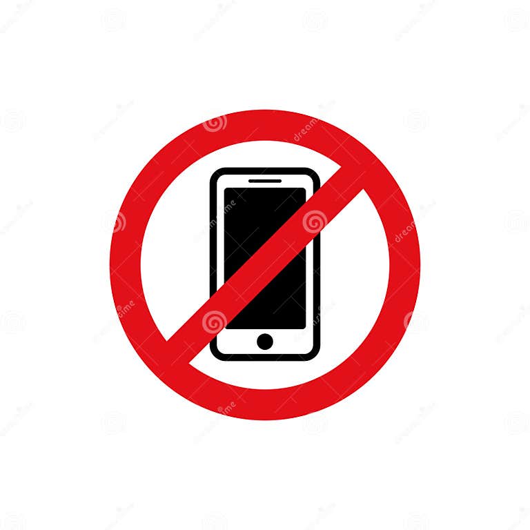 Phone Barring Icon. No Phone, Ban. Sign Prohibiting the Use of the