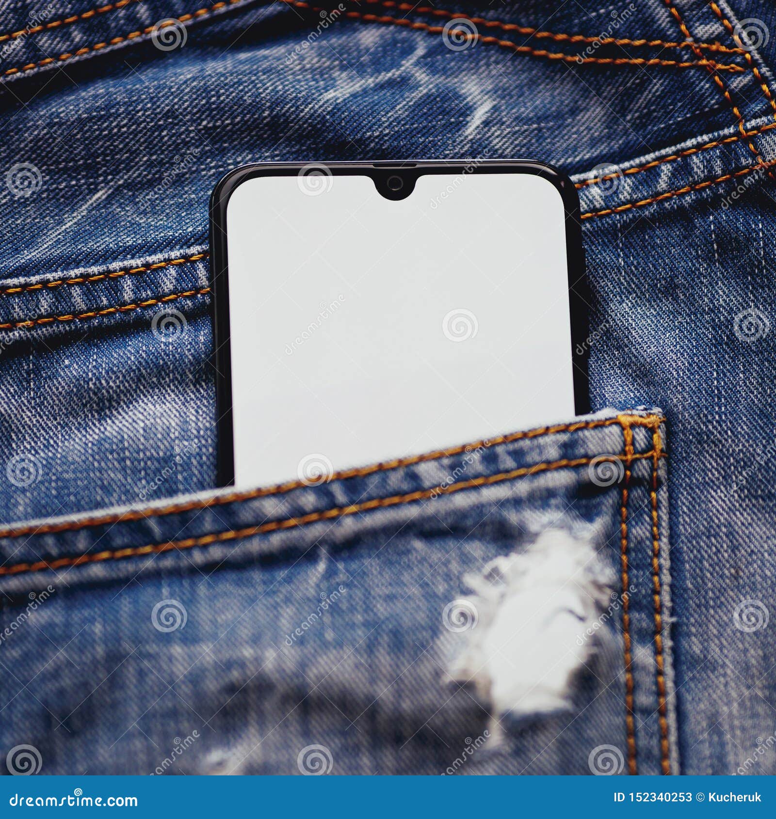 Mobile Phone in Jeans Pocket Close Up. Stock Image Image of angle