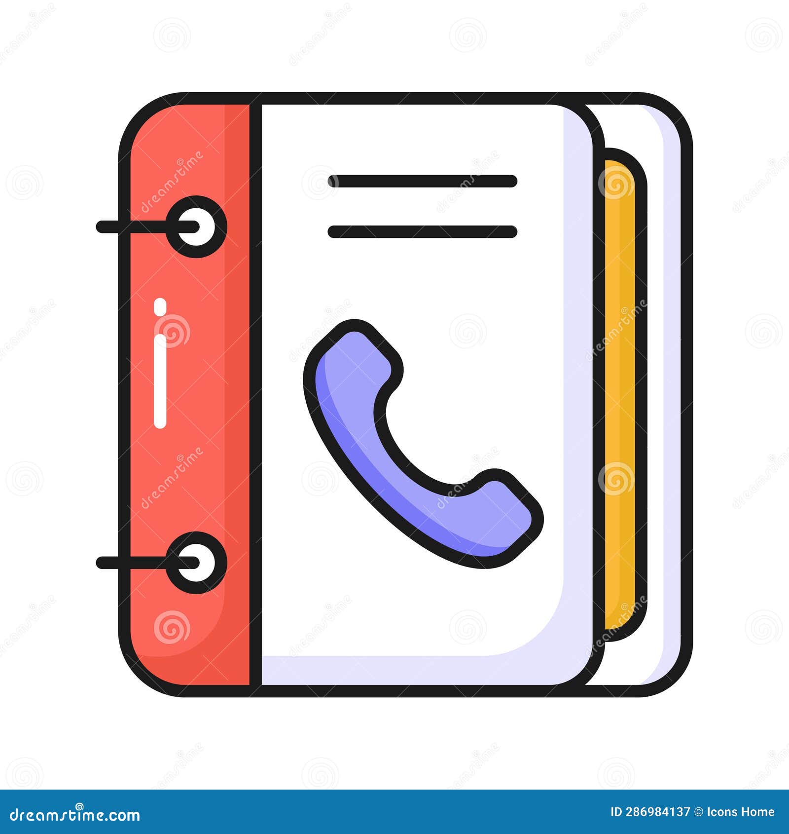 Phone Book, Contact Book Icon in Trendy Style, Address Book Vector