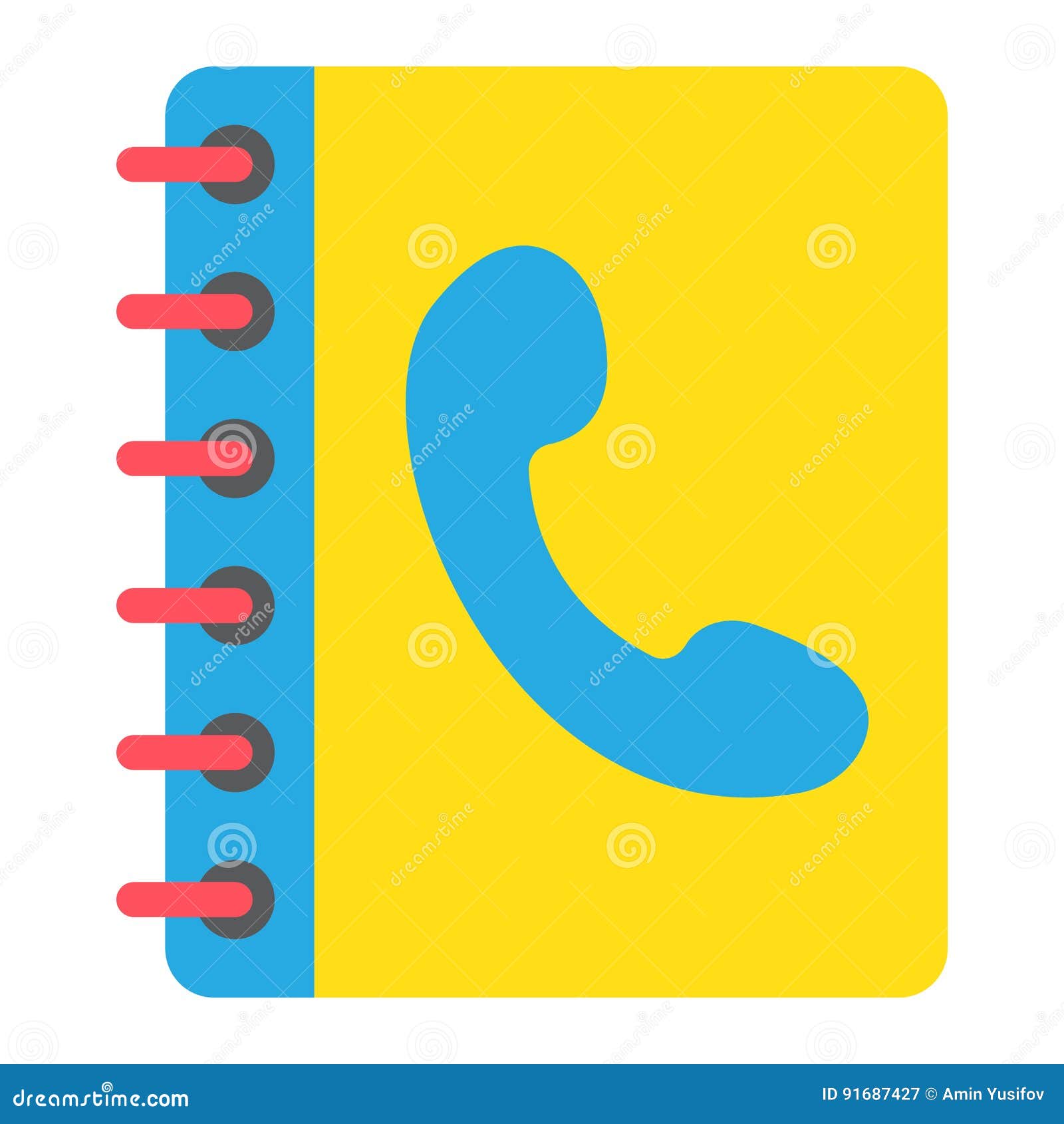 Phone Book Flat Icon Contact Us And Website Stock Vector Illustration Of Directory Line