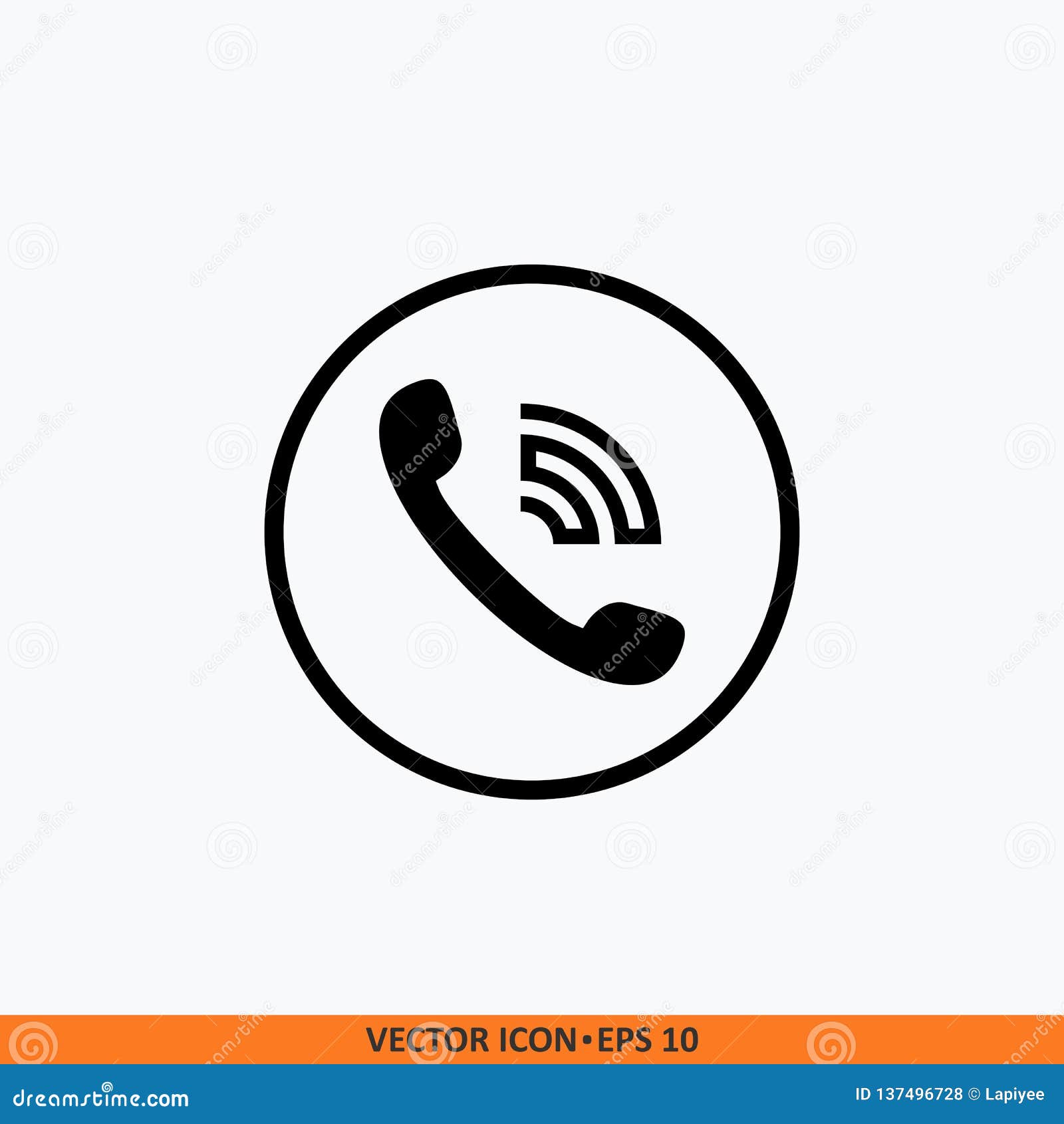 Phone Call Icon Round Button Vector Design Stock Vector Illustration Of Communicate Concept