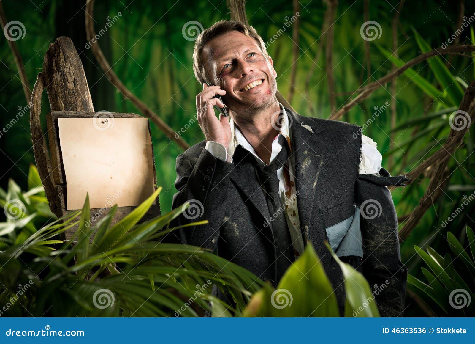 Phone Call in the Wilderness Stock Photo Image of adventurer, lush