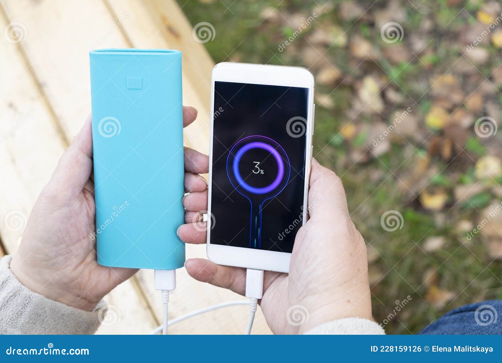 The Phone is Charged from the Power Supply Stock Photo Image of