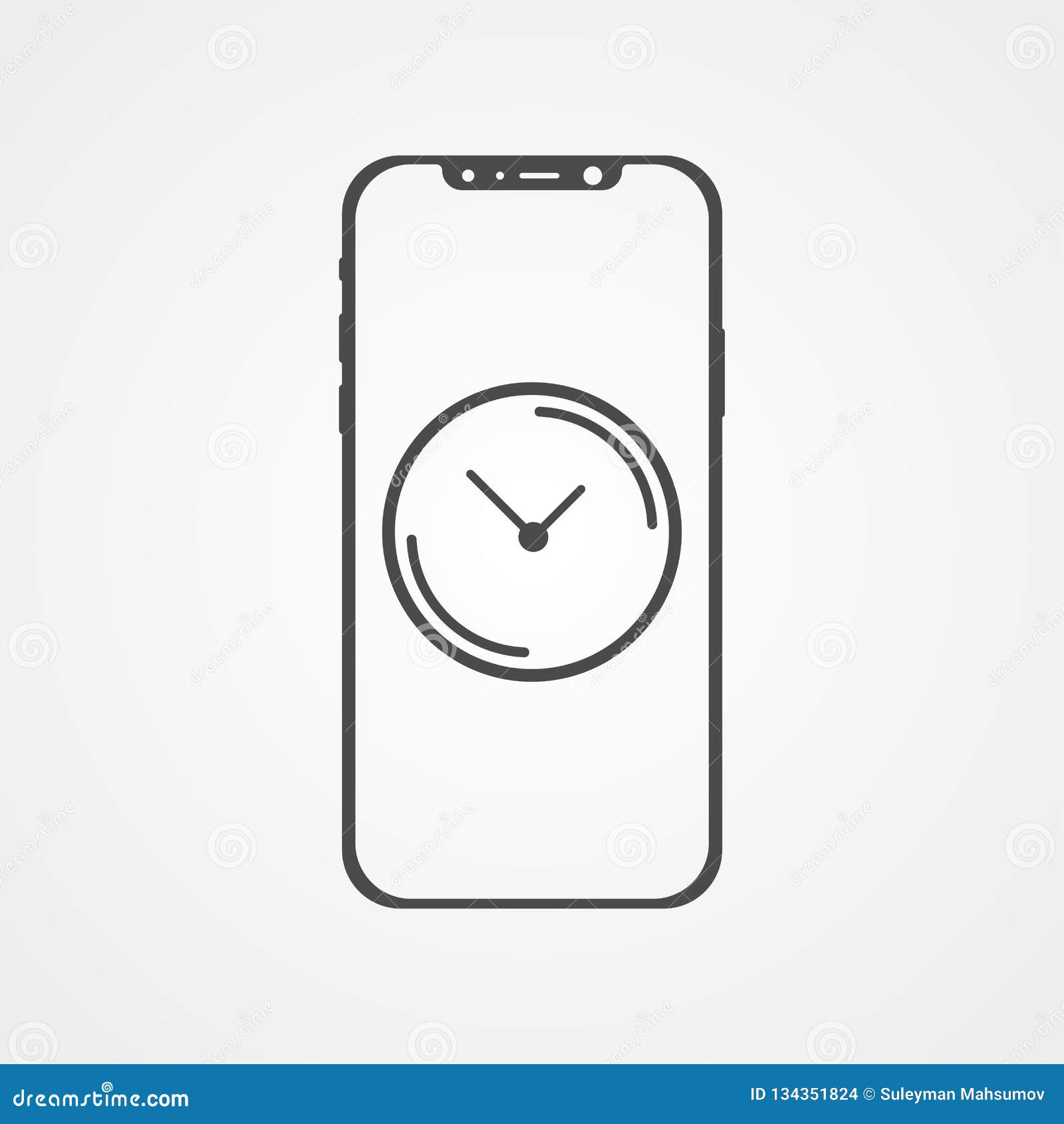 Phone With Clock Vector Icon Sign Symbol Stock Vector Illustration Of Object Phone 134351824