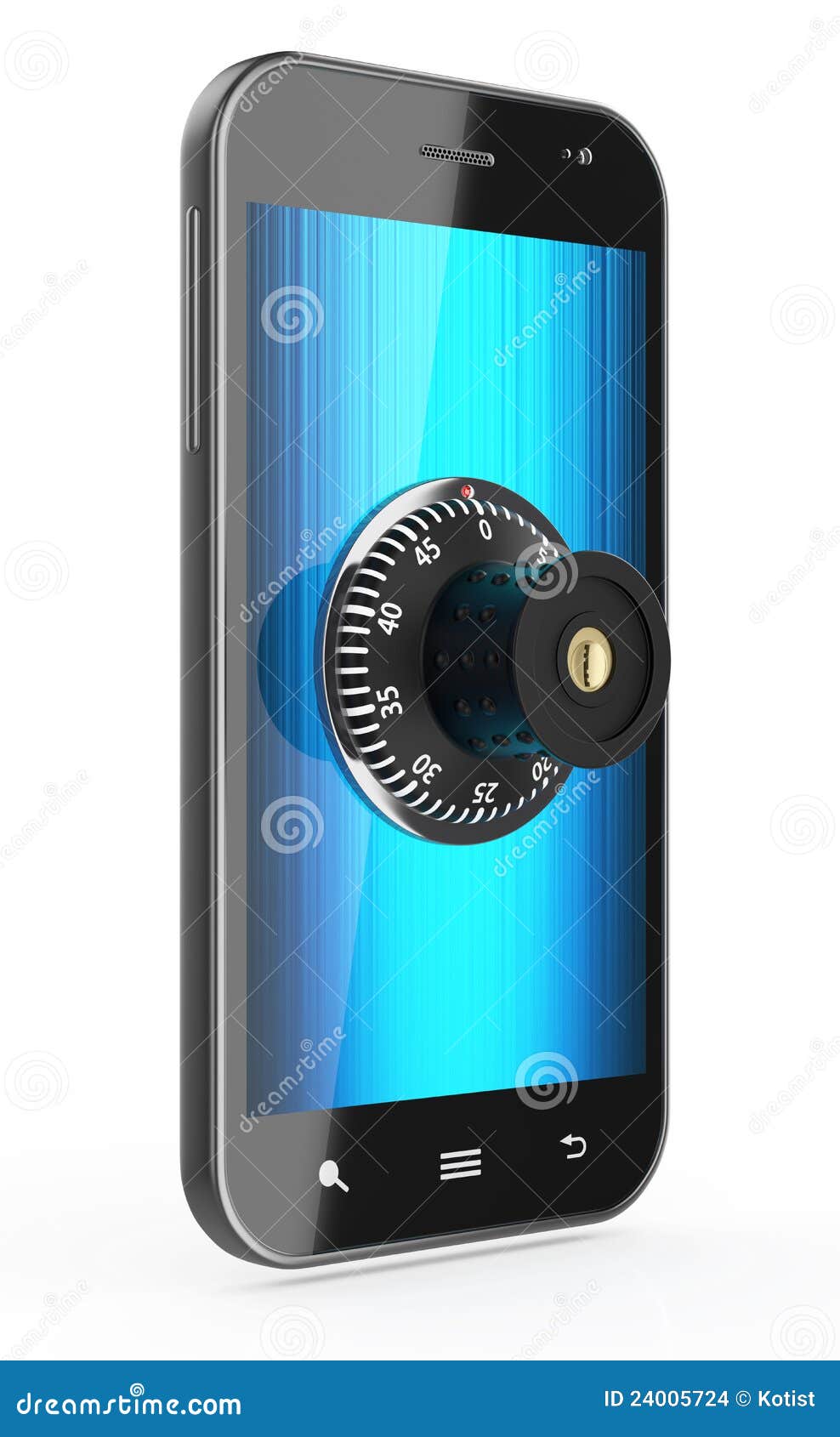 Phone with Combination Lock Stock Illustration Illustration of