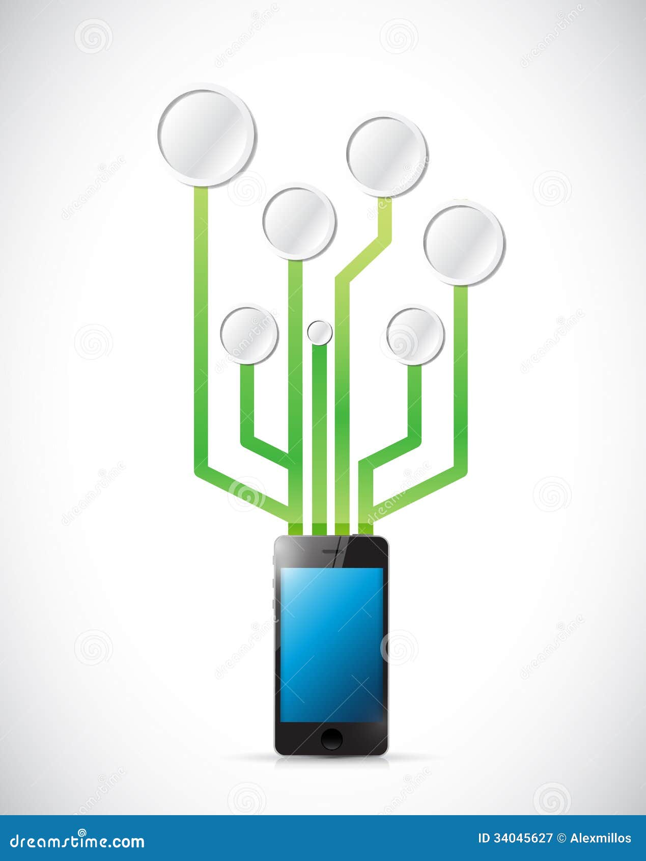 phone connected to a circuit network 