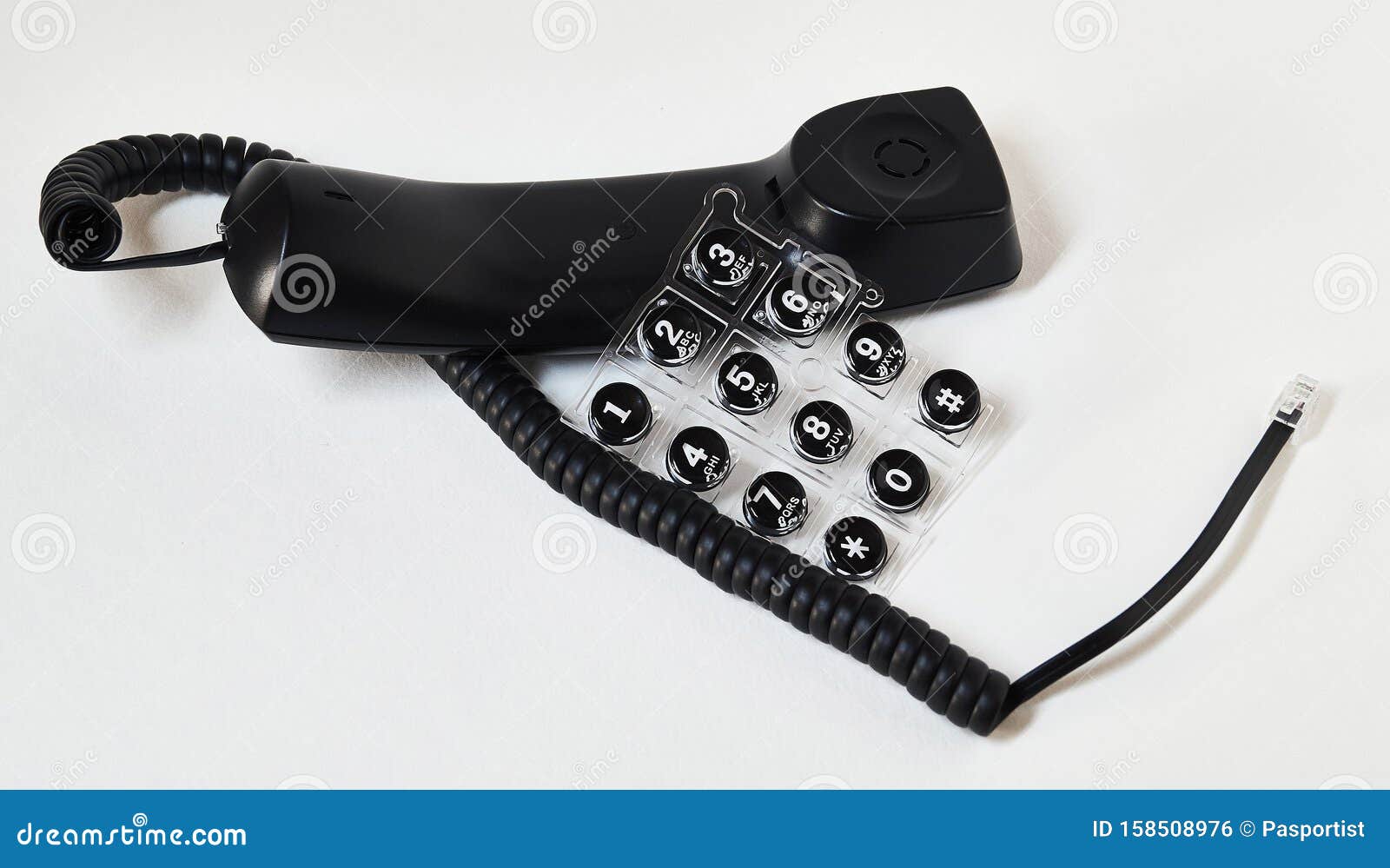 Phone Handset. Pushbutton Dialer. Isolated. Stock Photo Image of