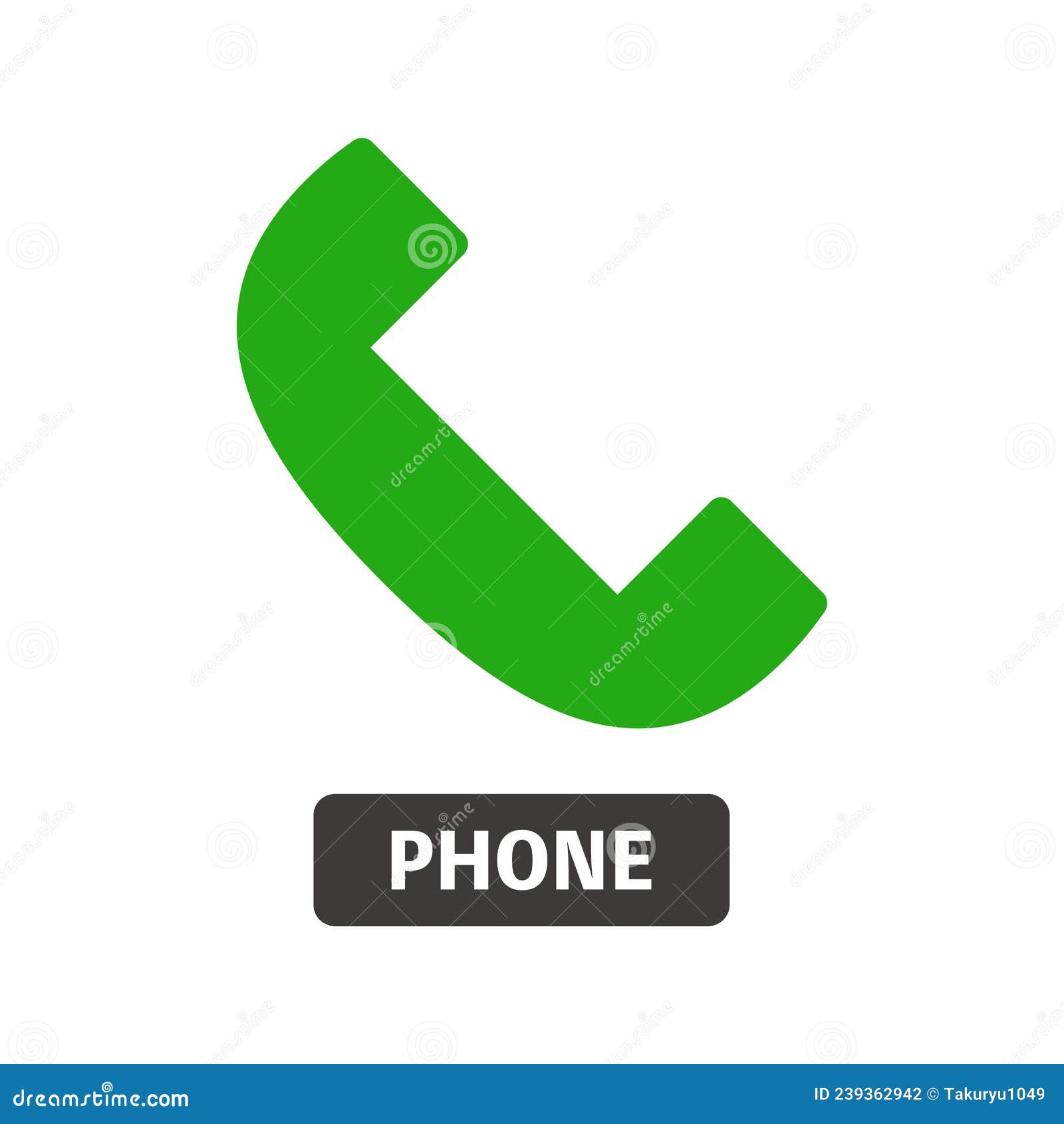 Green Cell Phone Icon. Vector. Stock Vector Illustration of modern
