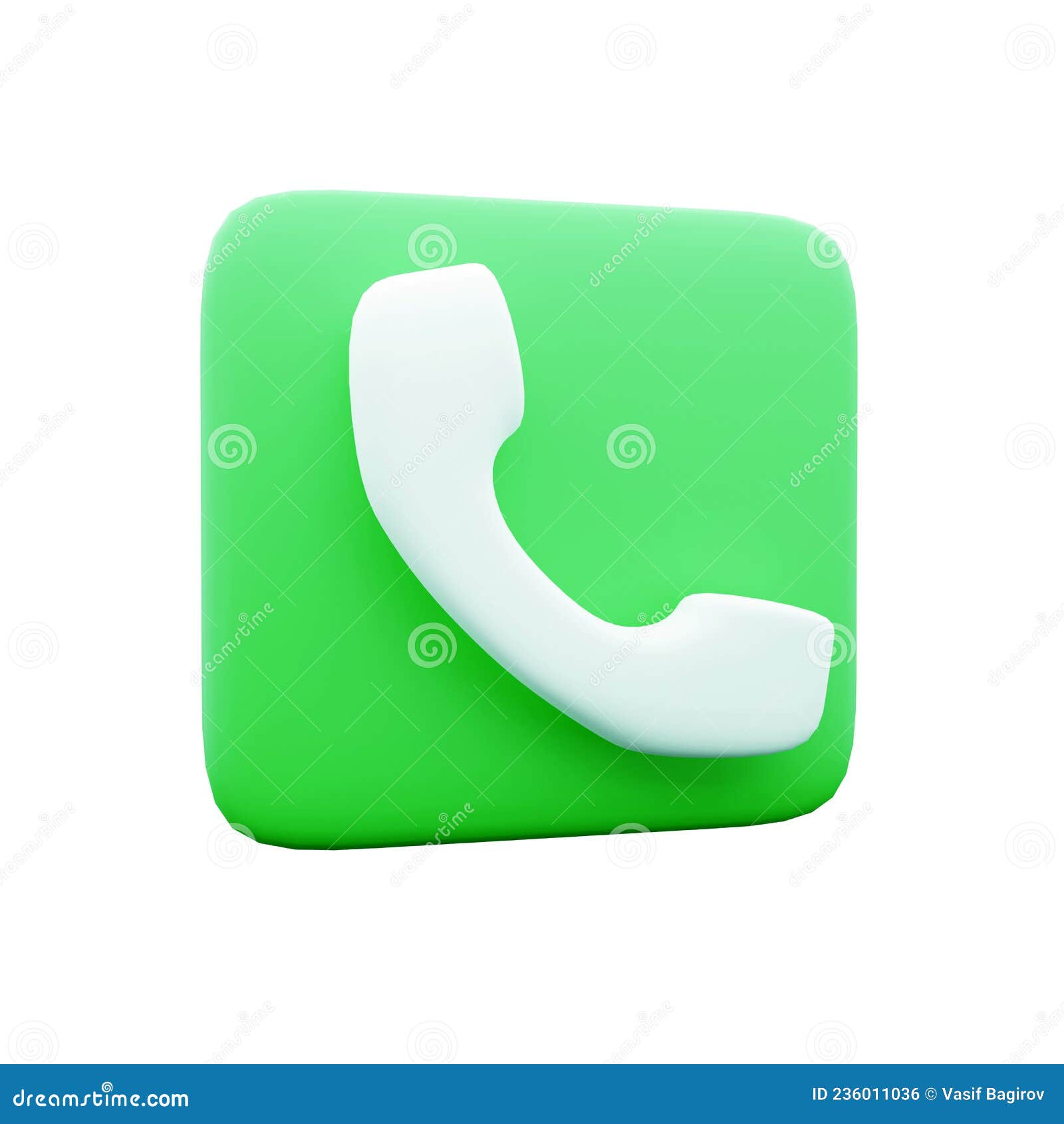 Phone Icon 3d Render Telephone Icons Green 3d Rendering Cell Phone