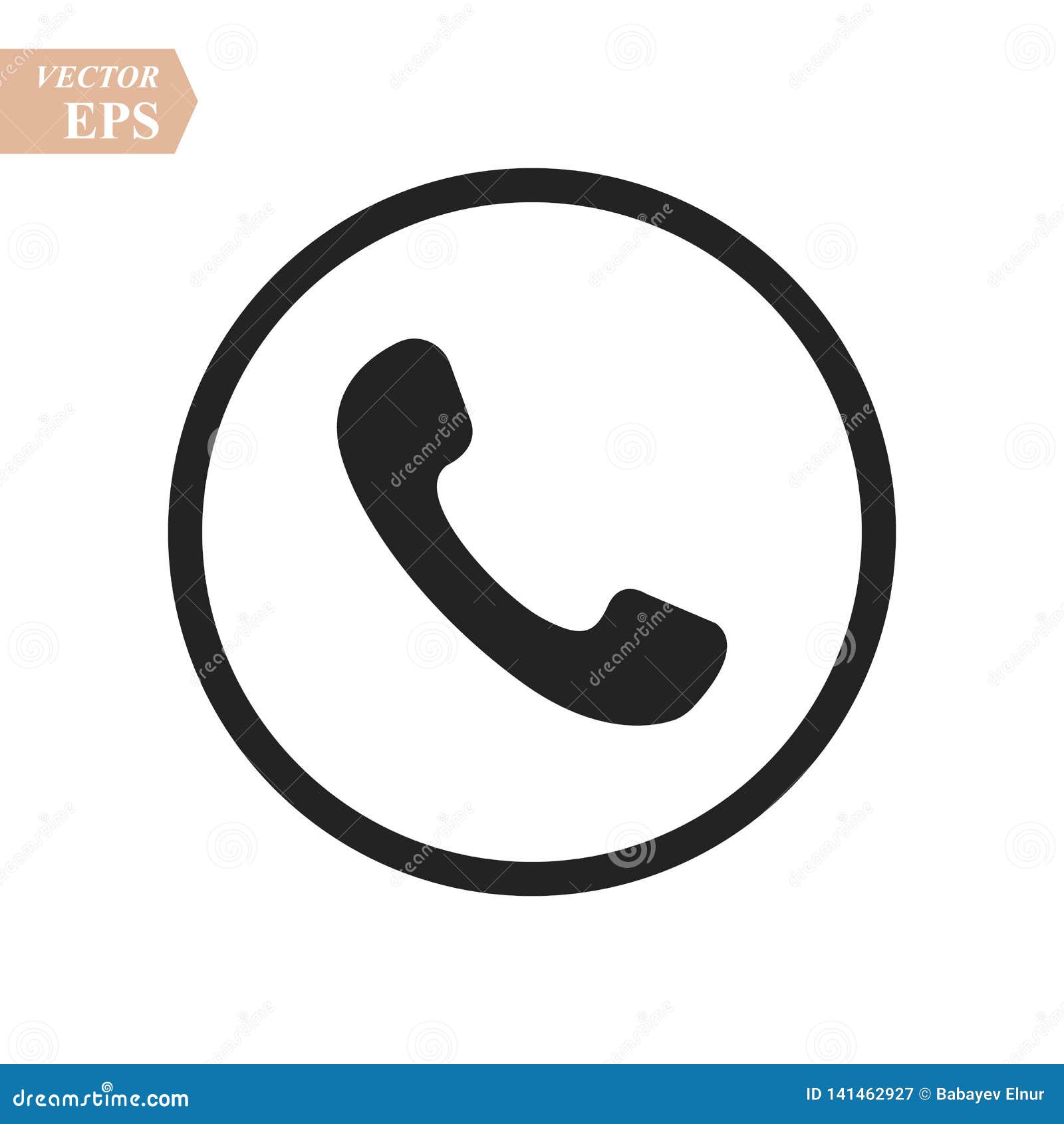 Phone Icon in Trendy Flat Style Isolated on Grey Background ...