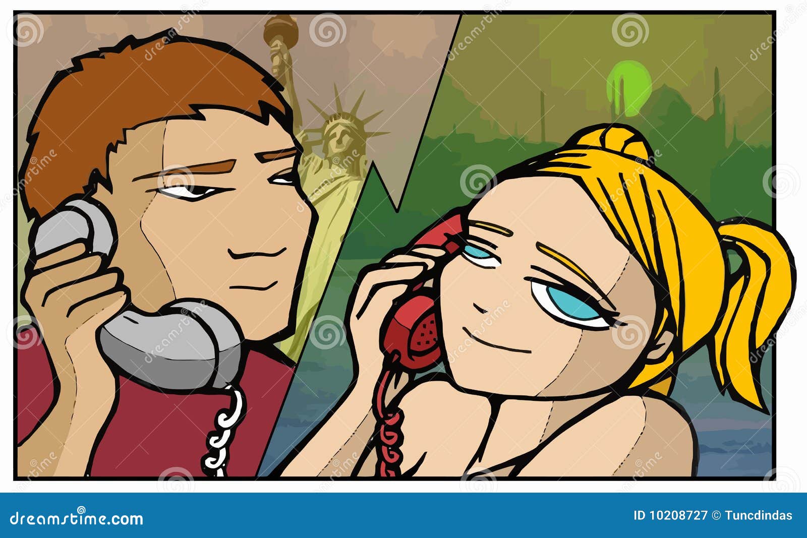 Phone lovers stock vector. Image of dial, teenagers, york 10208727