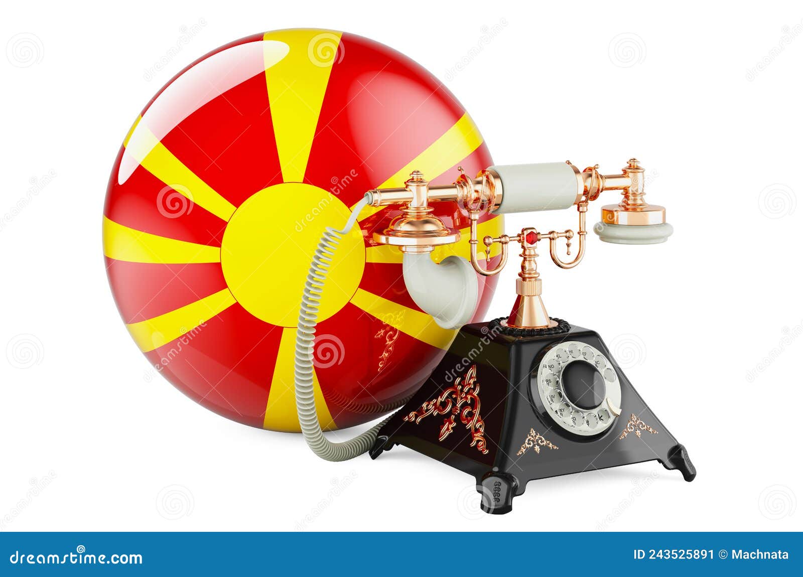 Phone with Macedonian Flag. Communication Services in Macedonia