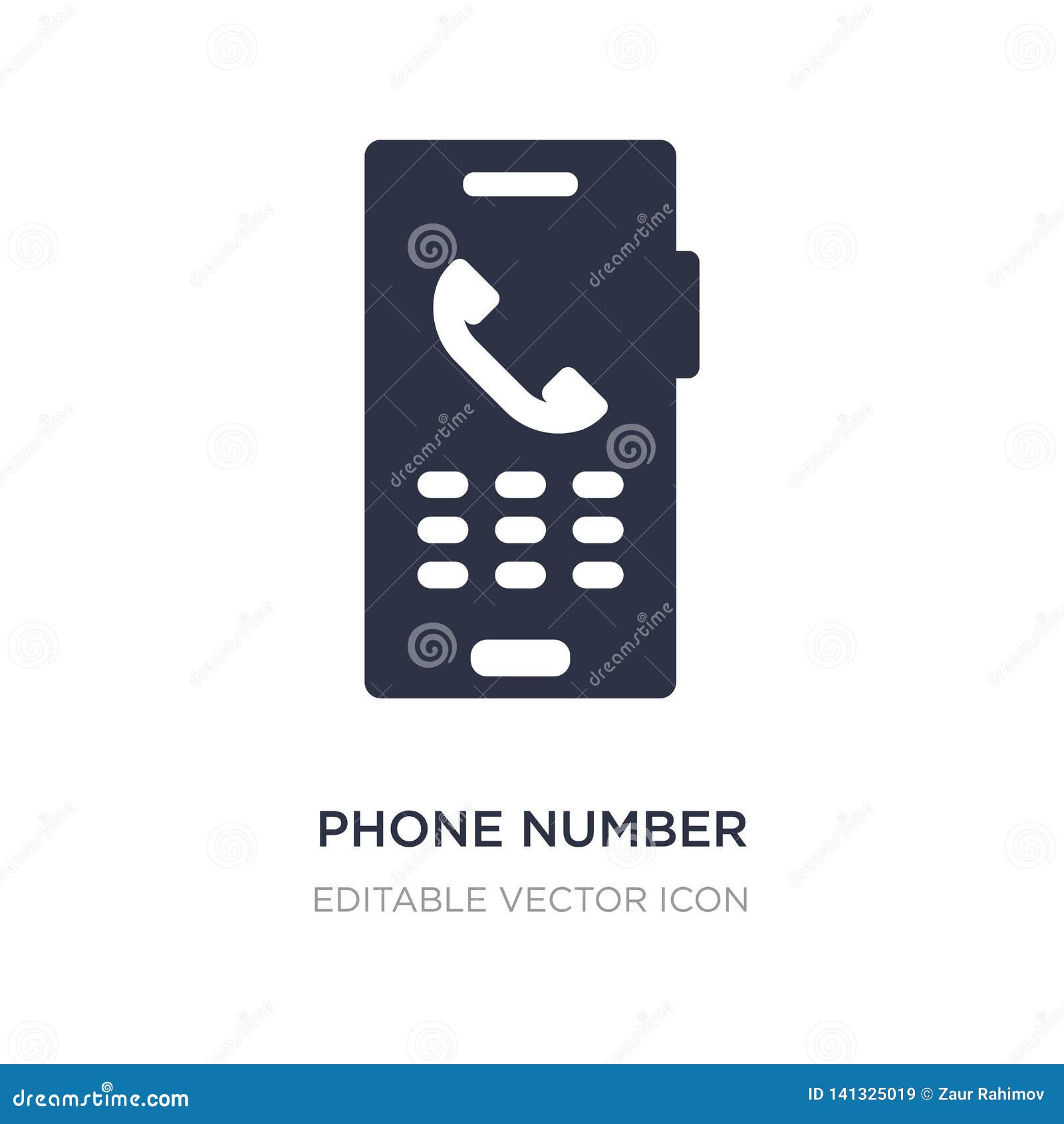 Phone Number Icon On White Background. Simple Element Illustration From General Concept Stock ...