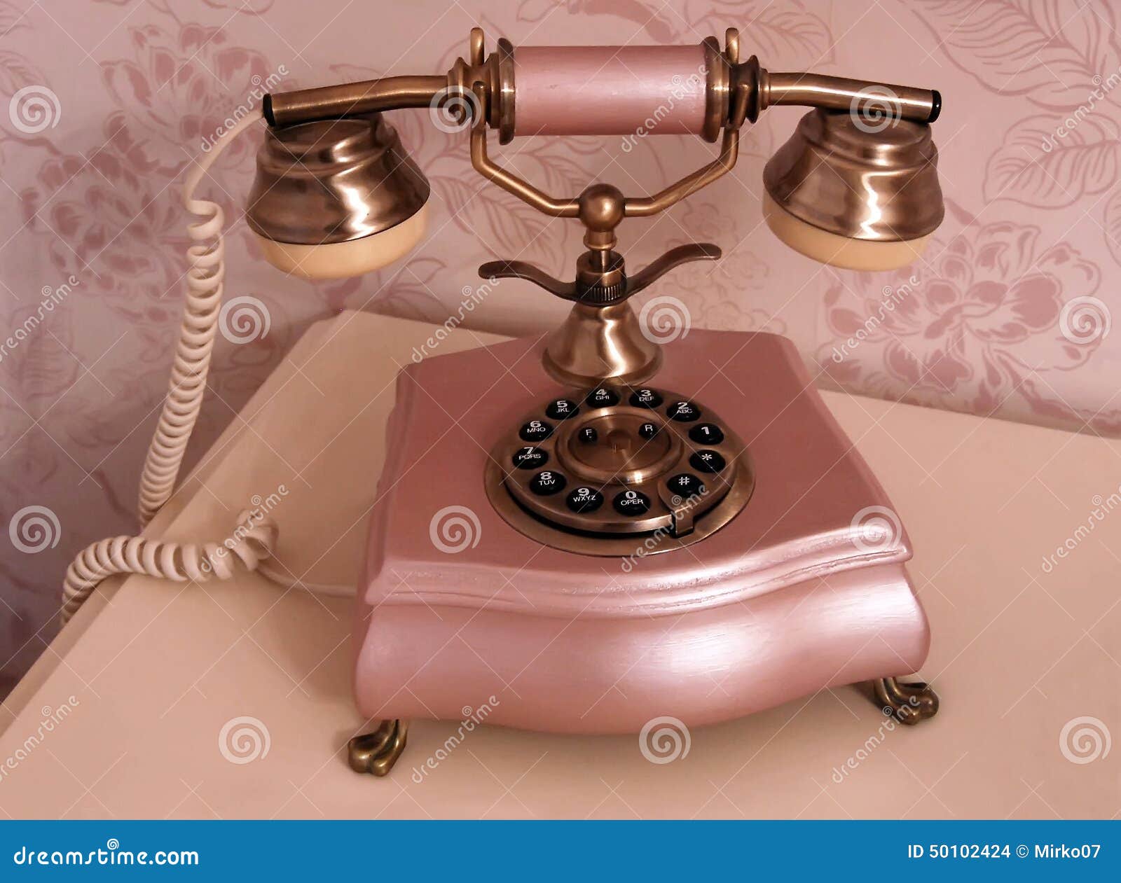 Phone pink retro stock photo. Image of retro, call, pink 50102424