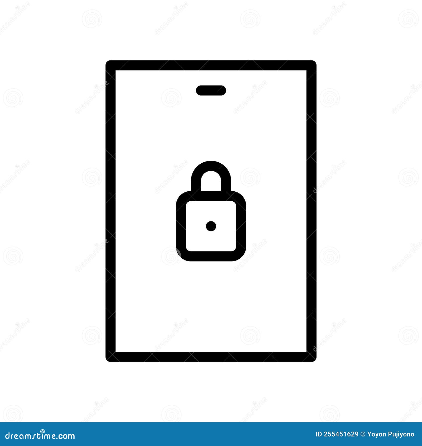 Phone Screen Lock Icon for Security Stock Vector Illustration of