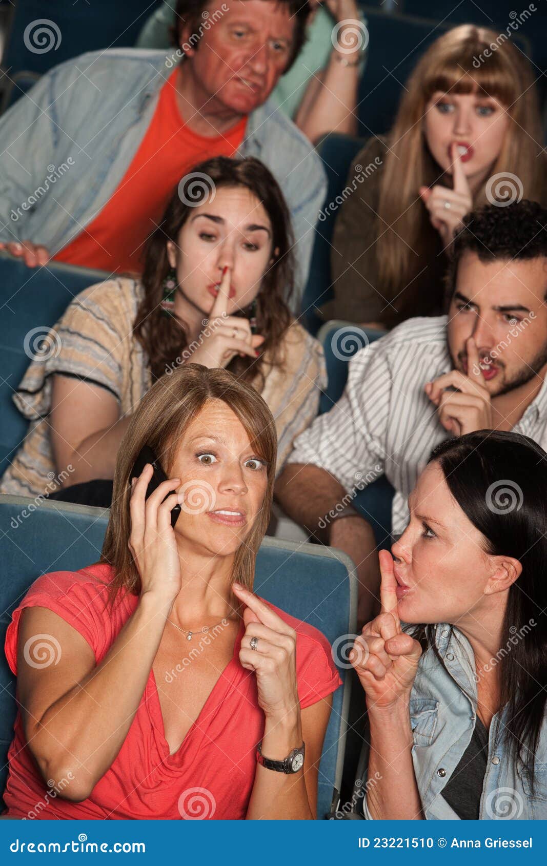 Phone Silence in Theater stock photo. Image of caucasian 23221510