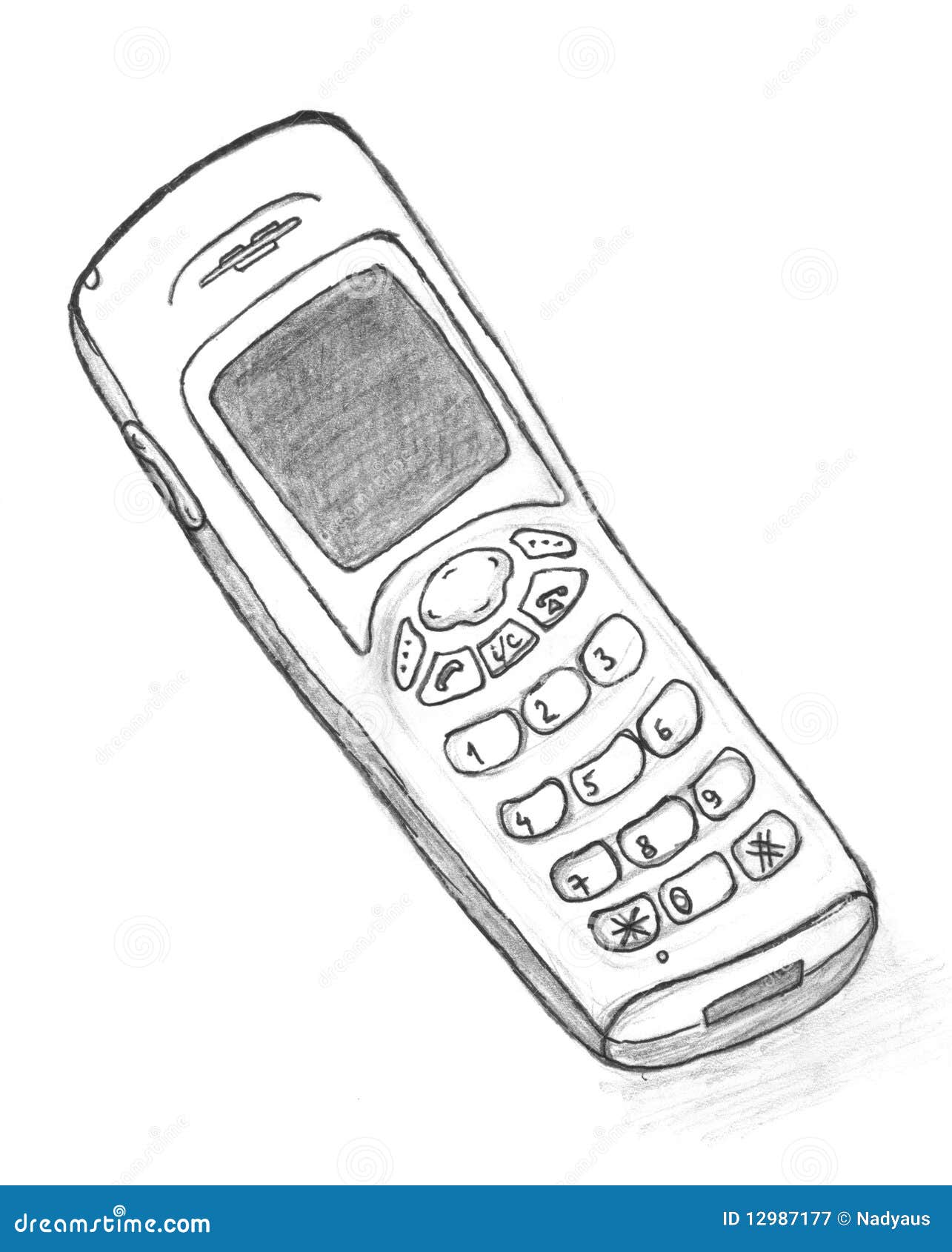 Hand drawn sketch of mobile phone Royalty Free Vector Image