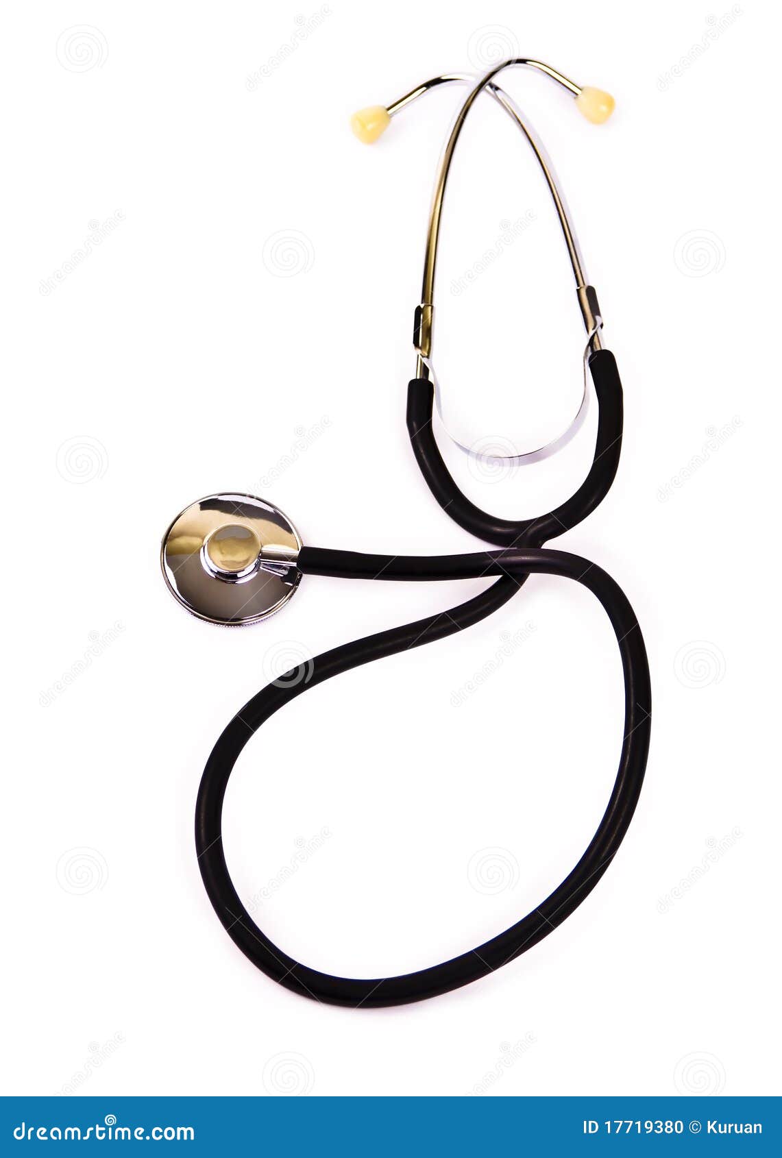 phonendoscope (stethoscope)  on a white