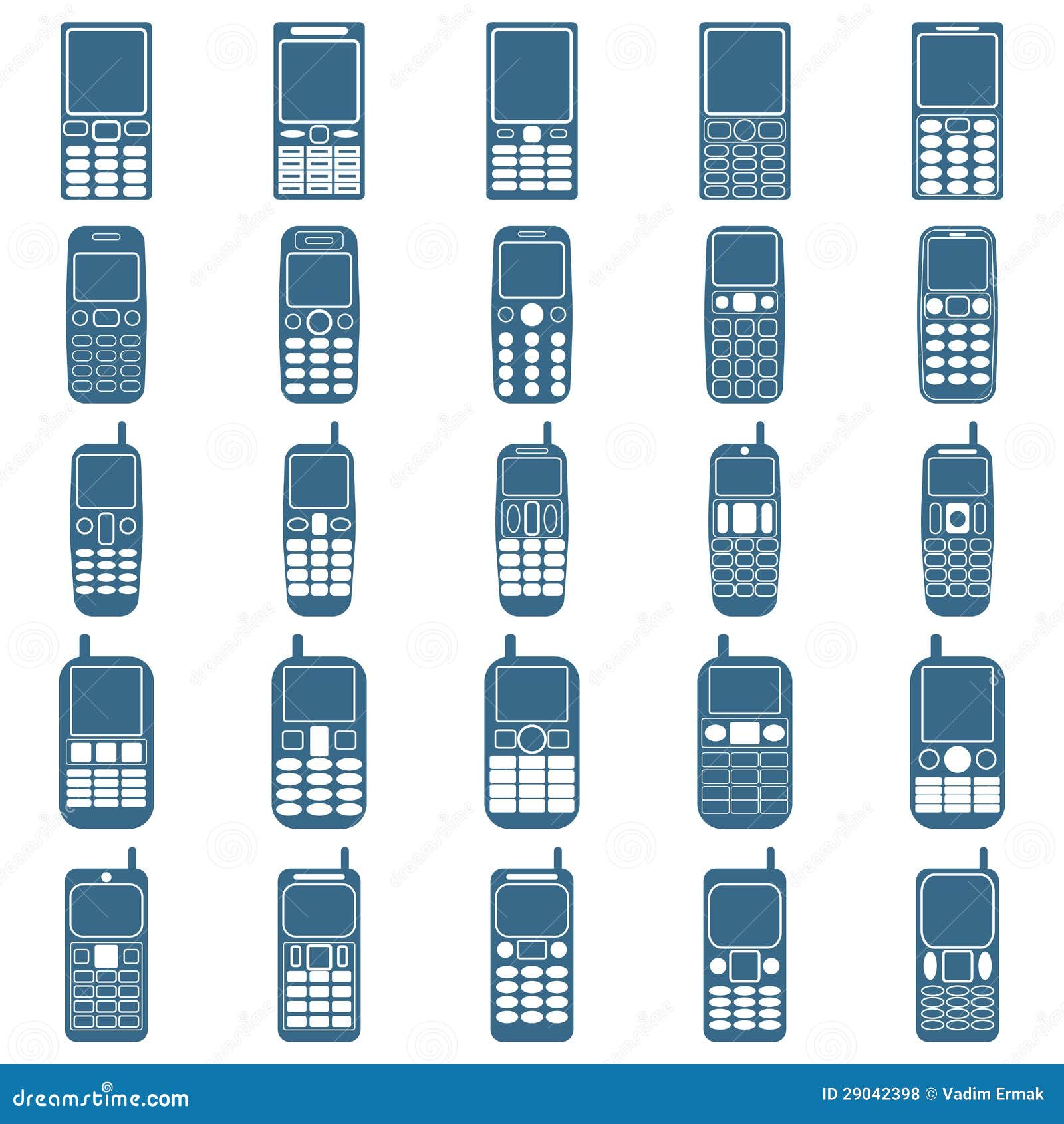 Phones icon vector set stock vector. Illustration of electronic 29042398