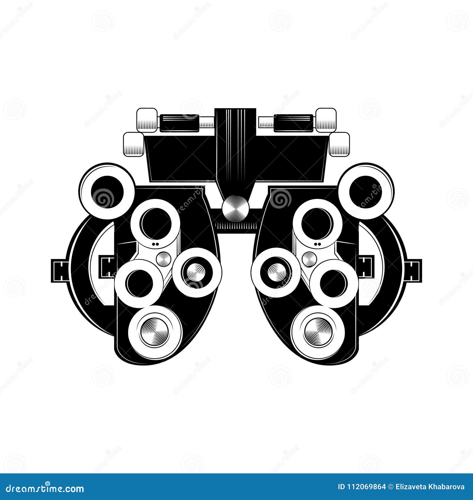 phoropter glyph icon. refractor. ophthalmic testing device.  .