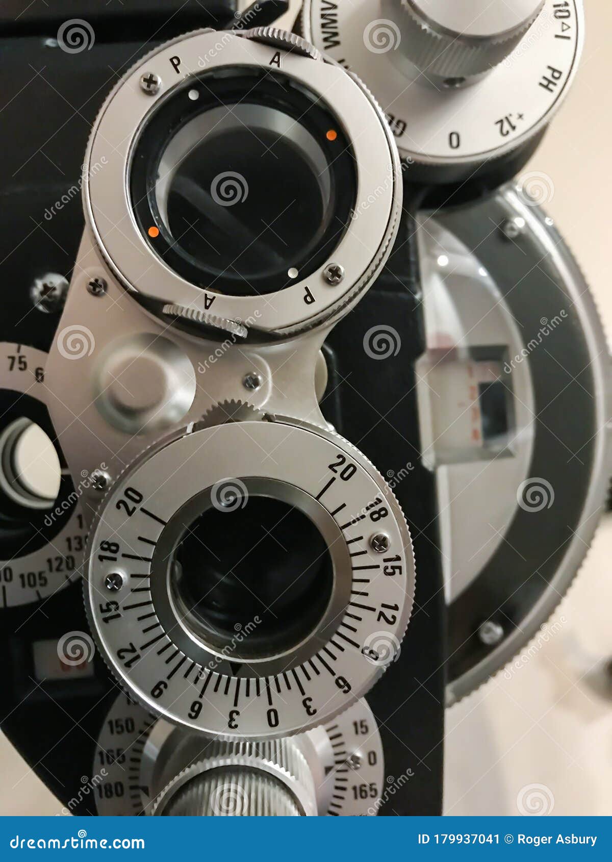 Phoropter Lenses Ready for an Exam Stock Image Image of sighted, test