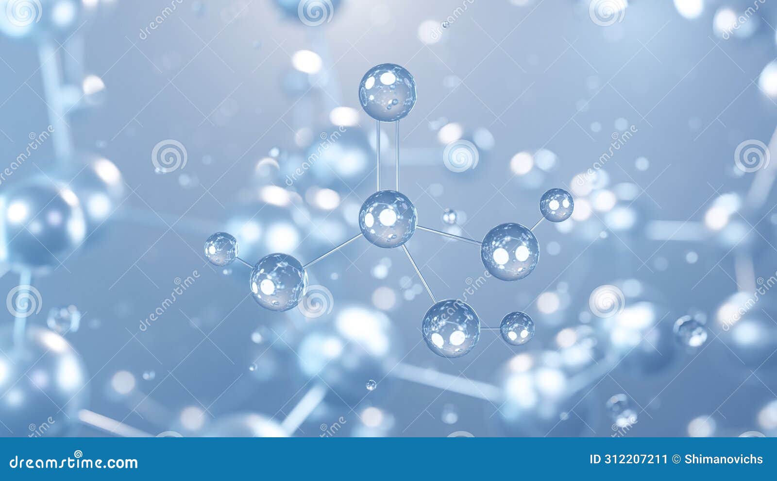 phosphoric acid molecular structure 3d, flat model, orthophosphoric acid, structural chemical formula view from a microscope