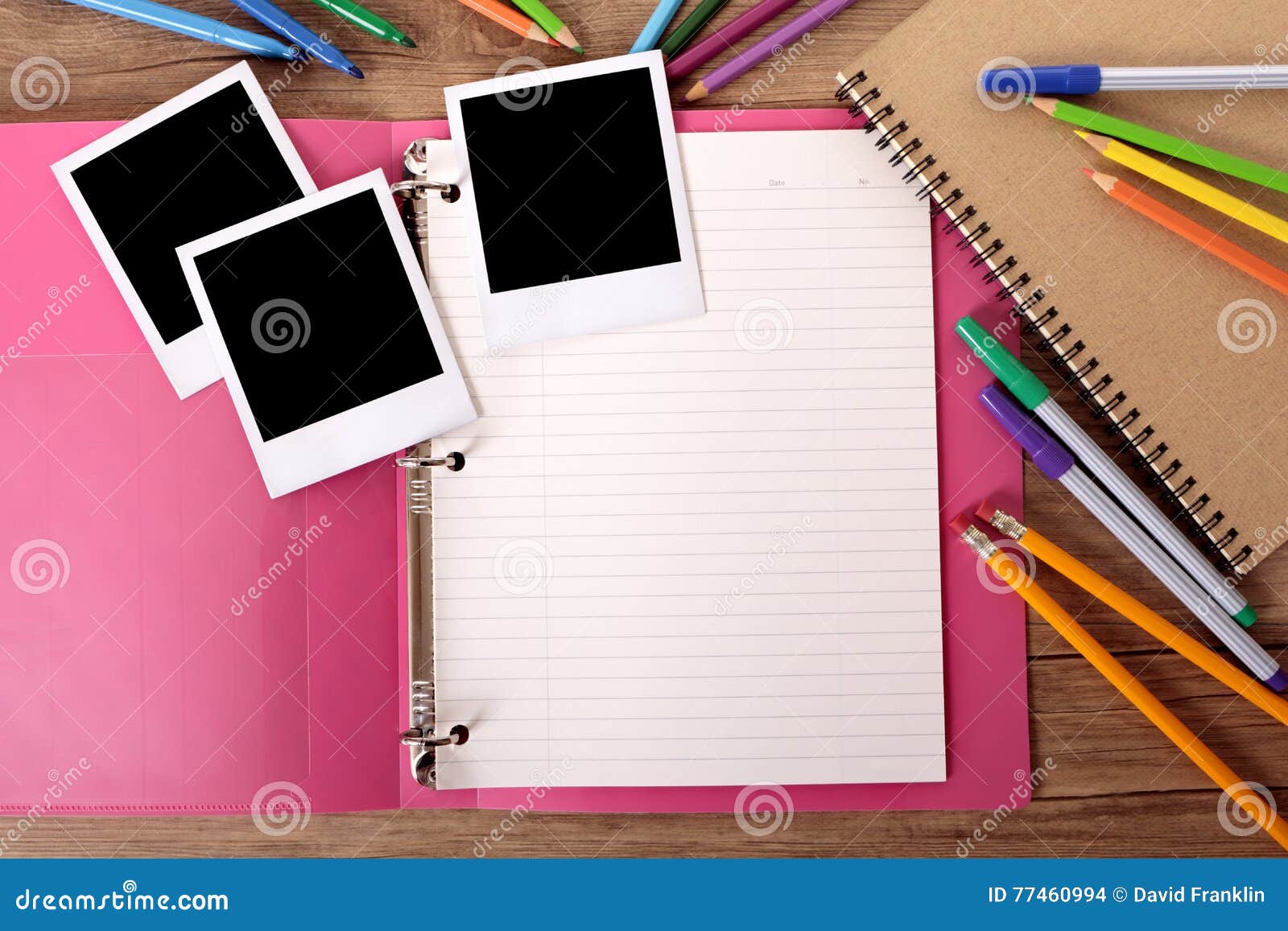 Blank Pages of an Open Sketchbook with a Black Pencil Stock Photo - Image  of copy, ideas: 126200700