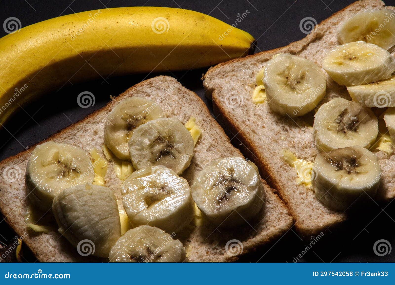 Banana sandwich stock photo. Image of syrup, lunch, food 297542058