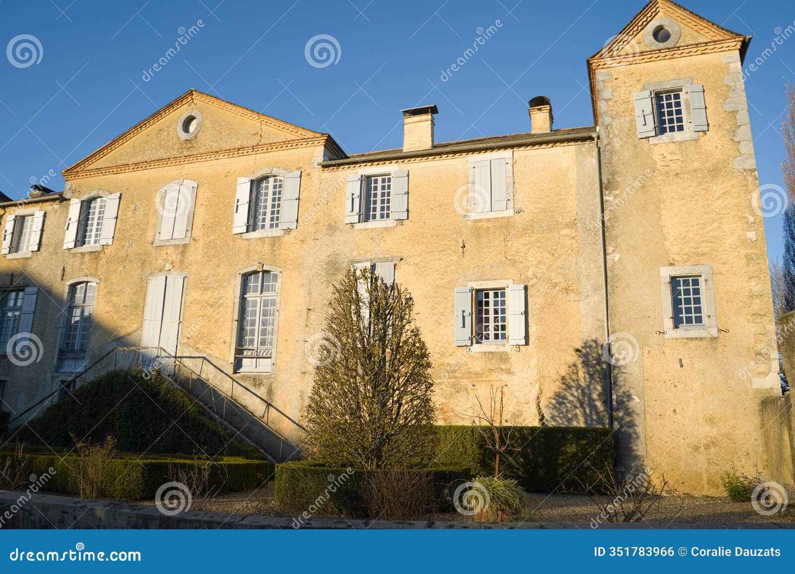 the beautiful castle of garderes located in bearn taken in macro