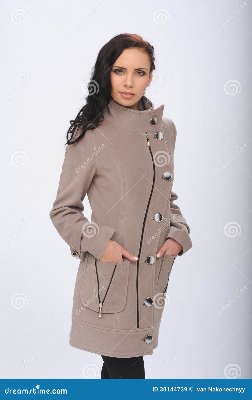 Girl in overcoat stock image. Image of background, coat 30144739