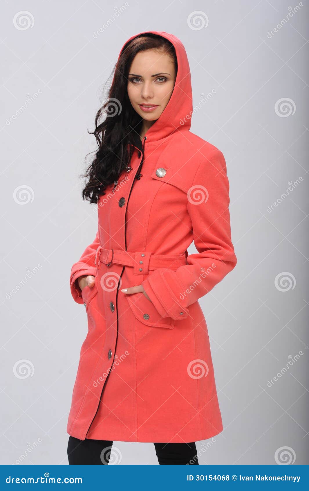 Girl in overcoat stock photo. Image of beauty, holding 30154068