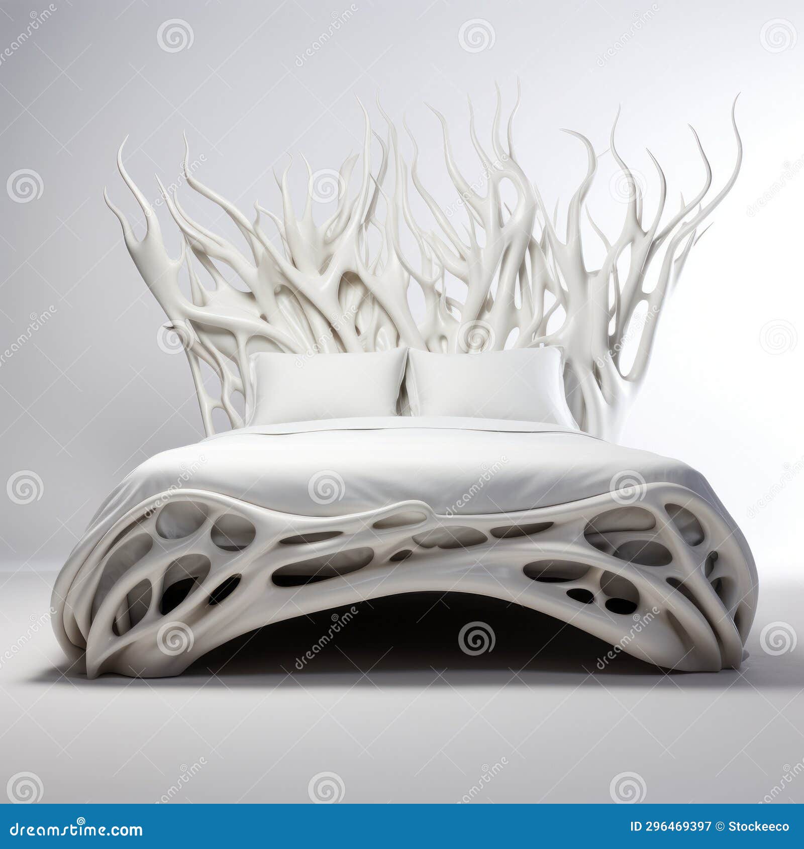 monochromatic chaos: a bold and graceful tree-inspired bed