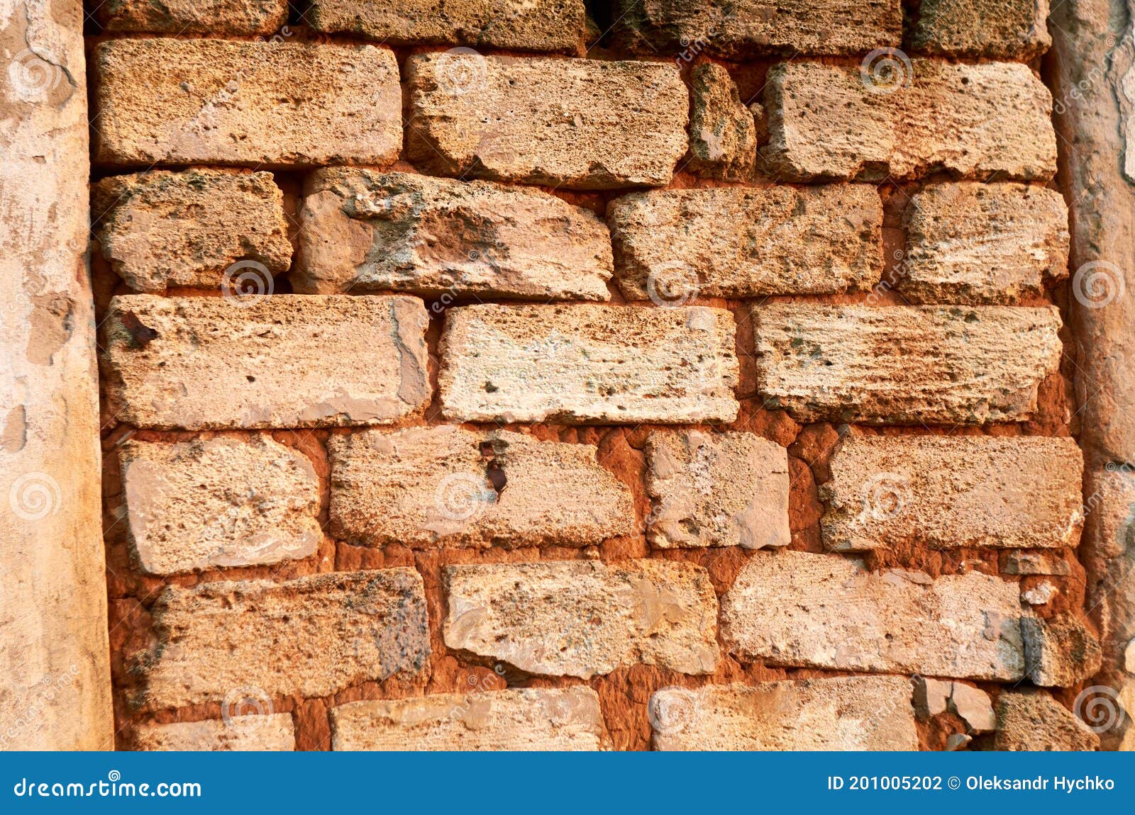 Photo of Blockwork in the Window Stock Photo Image of brown, aging