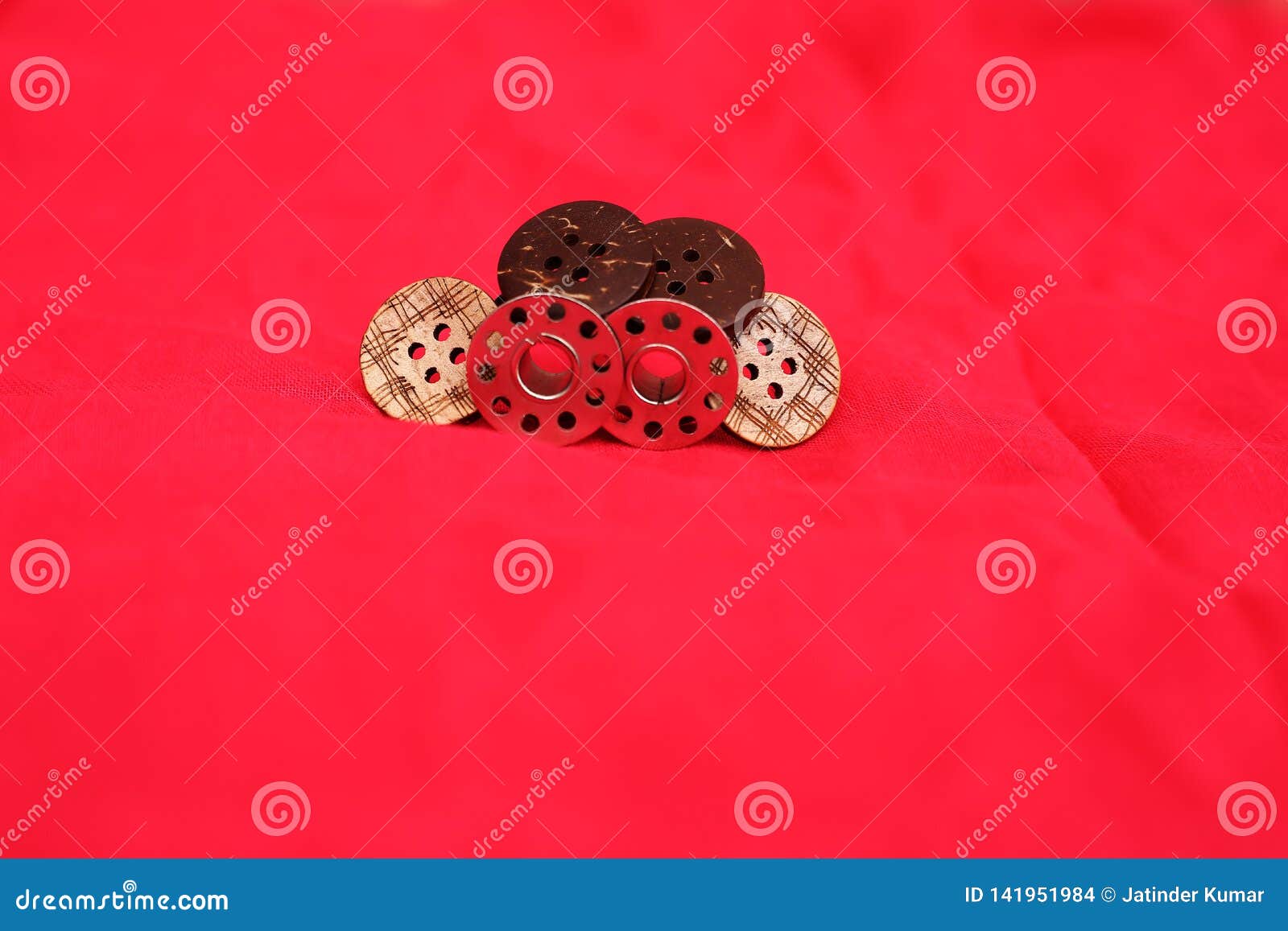 photo of bobbin and button