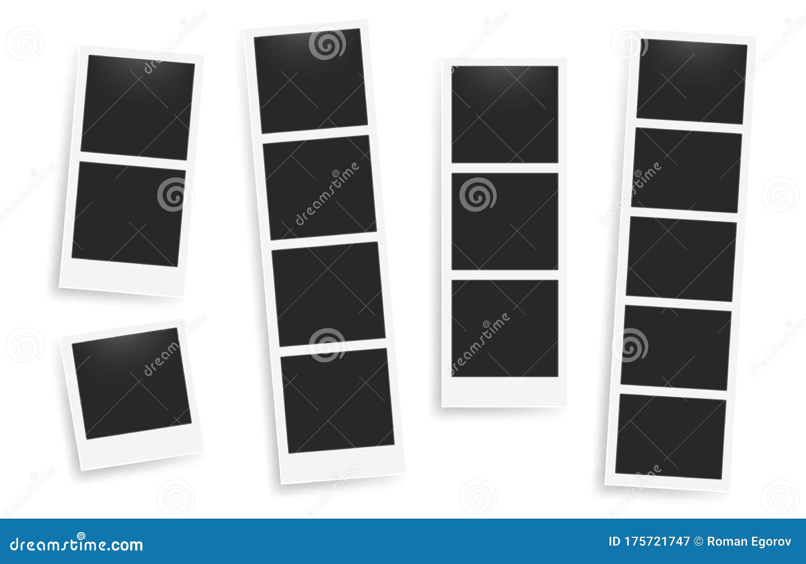 Photo Booth Images Realistic Blank Photography Template Retro Empty Photo Frame Vector Instant Snapshot Stock Vector Illustration Of Film Mockup 175721747