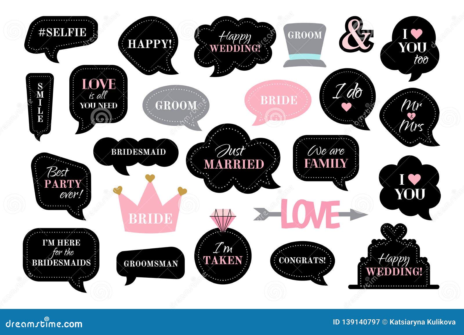 Photo Booth Props for Wedding Party Bride Stock Vector - Illustration of icon, book: 139140797 Photo Booth Props for Wedding Party Bride Stock Vector - Illustration of icon, book: 139140797