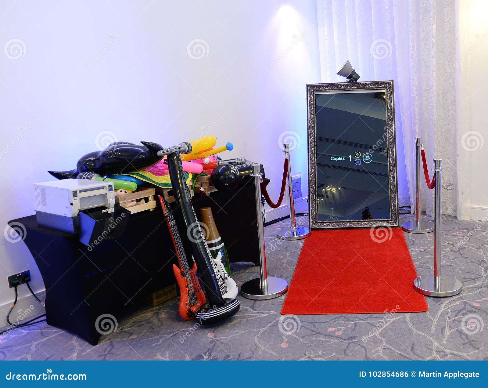 photo booth set up in a room