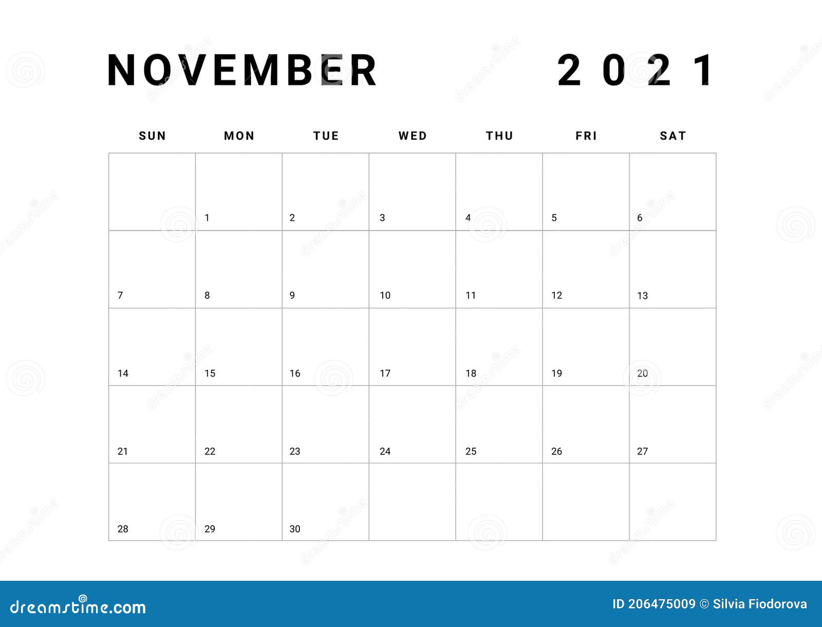 november 2021 minimalist calendar template stock illustration illustration of office month 206475009
