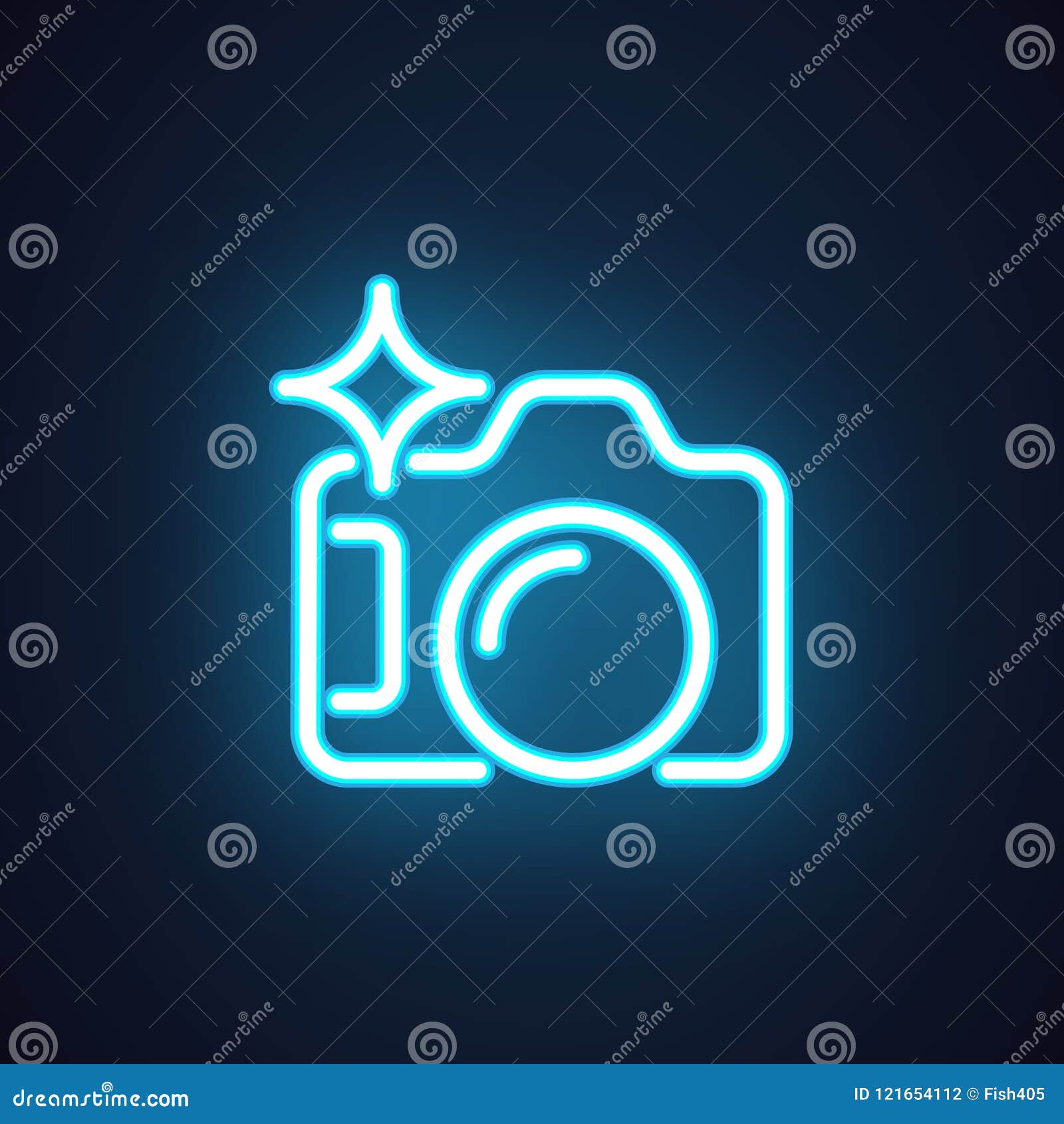 neon interface camera label websites apps concept icon
