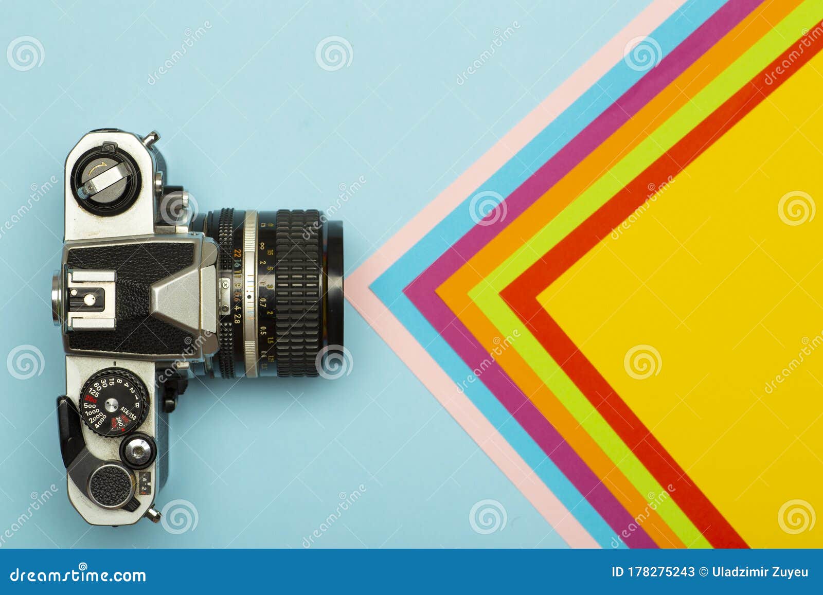 Photo Camera Creative Concept Background. Vintage Retro Photo ...