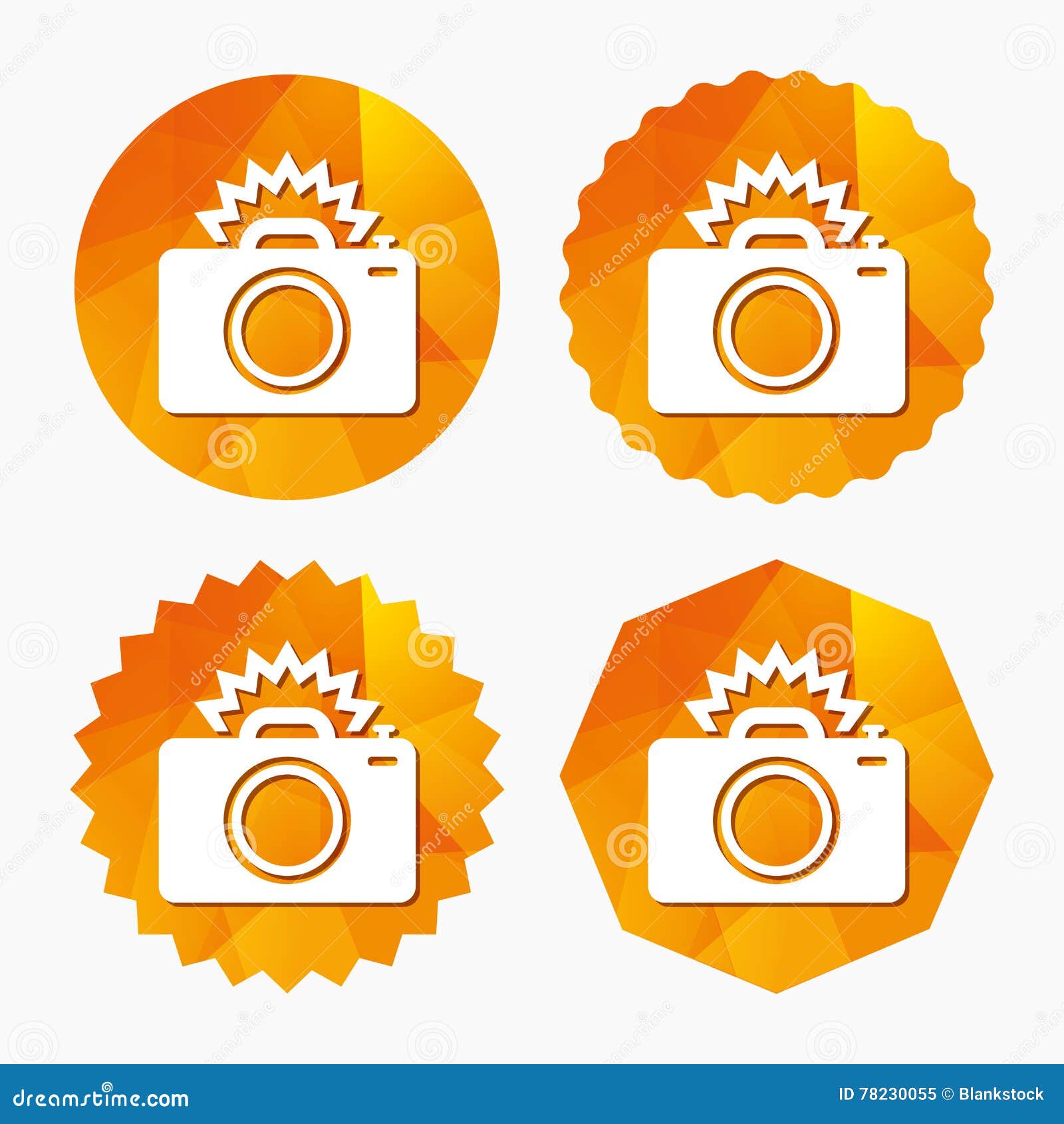 Photo Camera Sign Icon. Photo Flash Symbol Stock Illustration