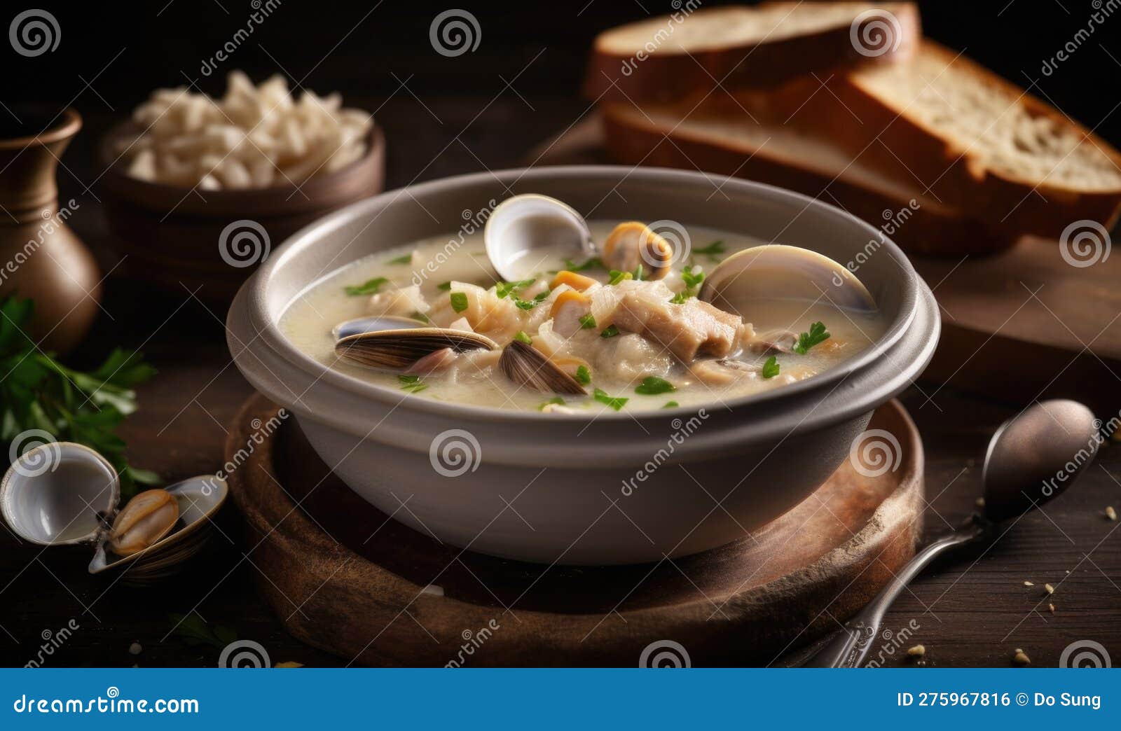 a picture of clam chowder