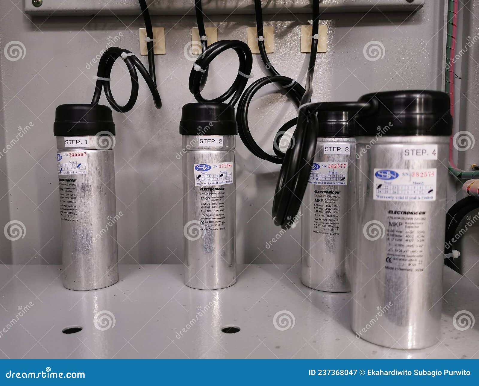 Photo of Capacitor Bank in Electrical Editorial Photography