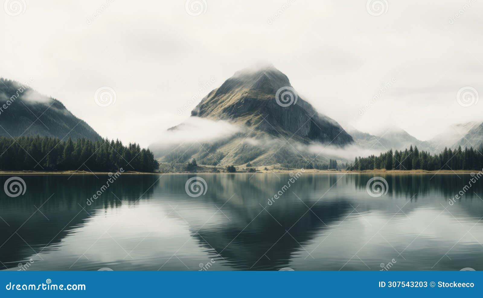 serene mountain view above lake: a captivating nature-inspired image
