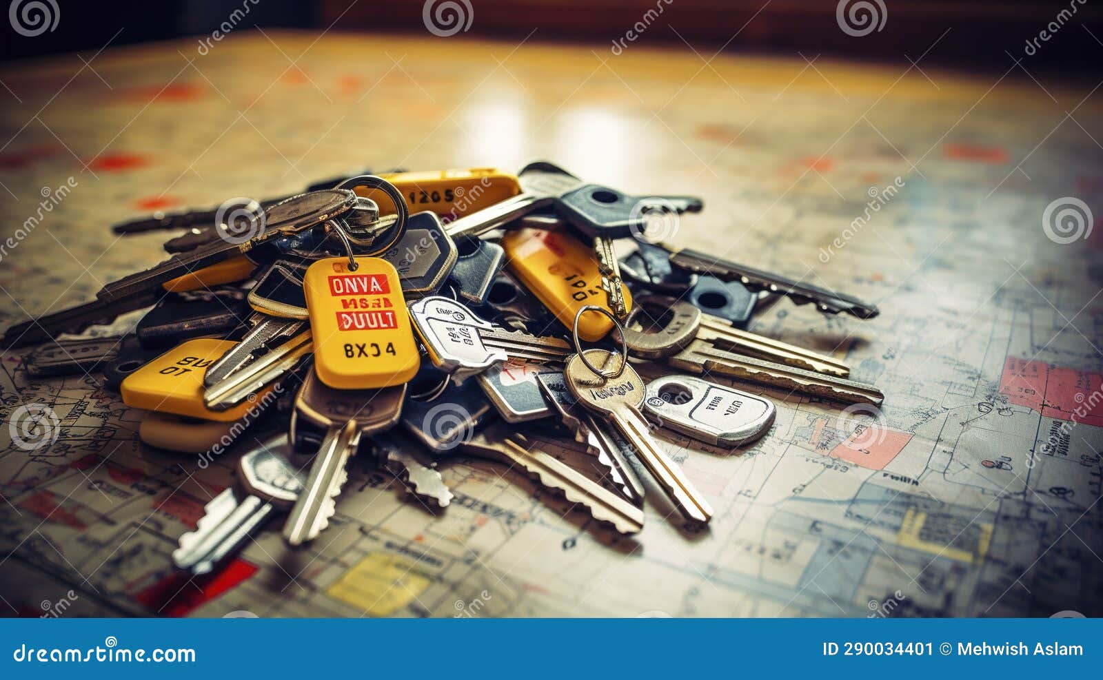 A Photo of Car Keys with Rental Tags Stock Illustration Illustration