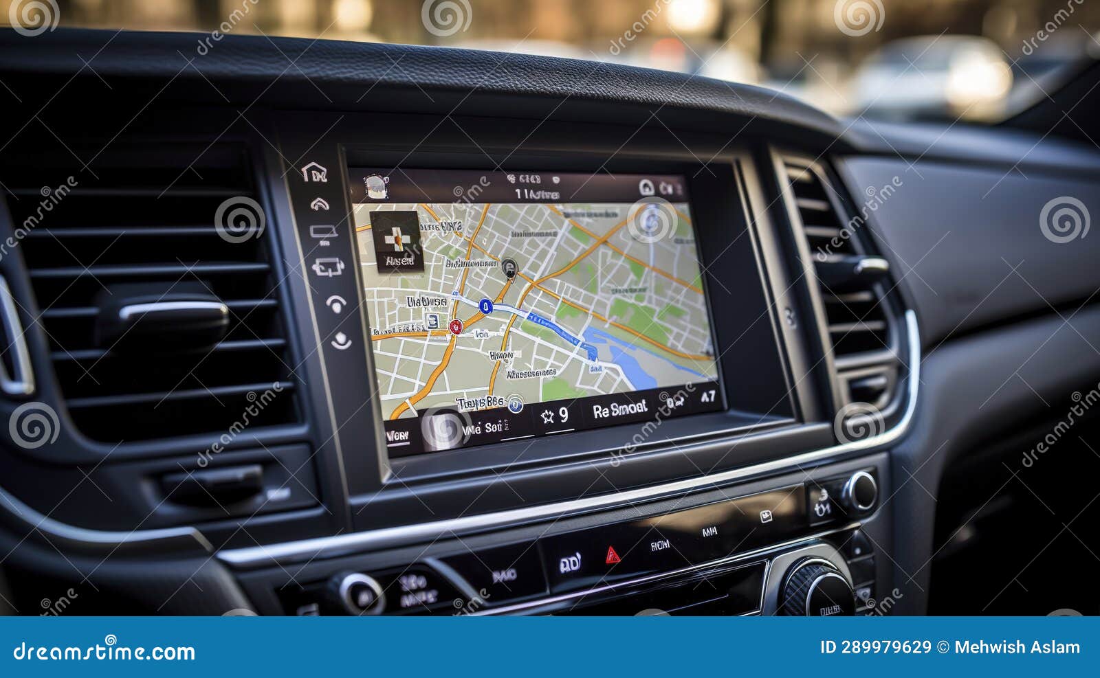 A Photo of a Car Rental Navigation System Stock Illustration