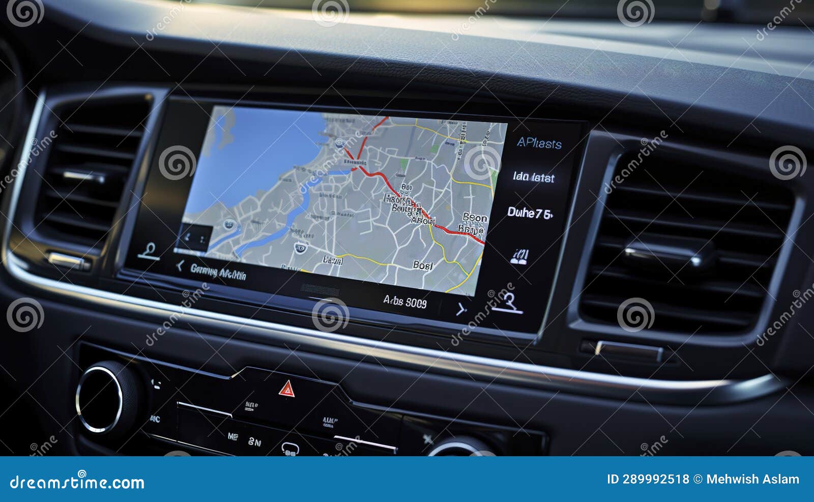 A Photo of a Car Rental Navigation System Stock Illustration
